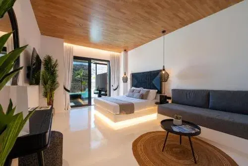 Deluxe Suite with Private Infinity Pool in Ftelia Black Villas Deluxe Suite with Private Infinity Pool in Ftelia Black Villas