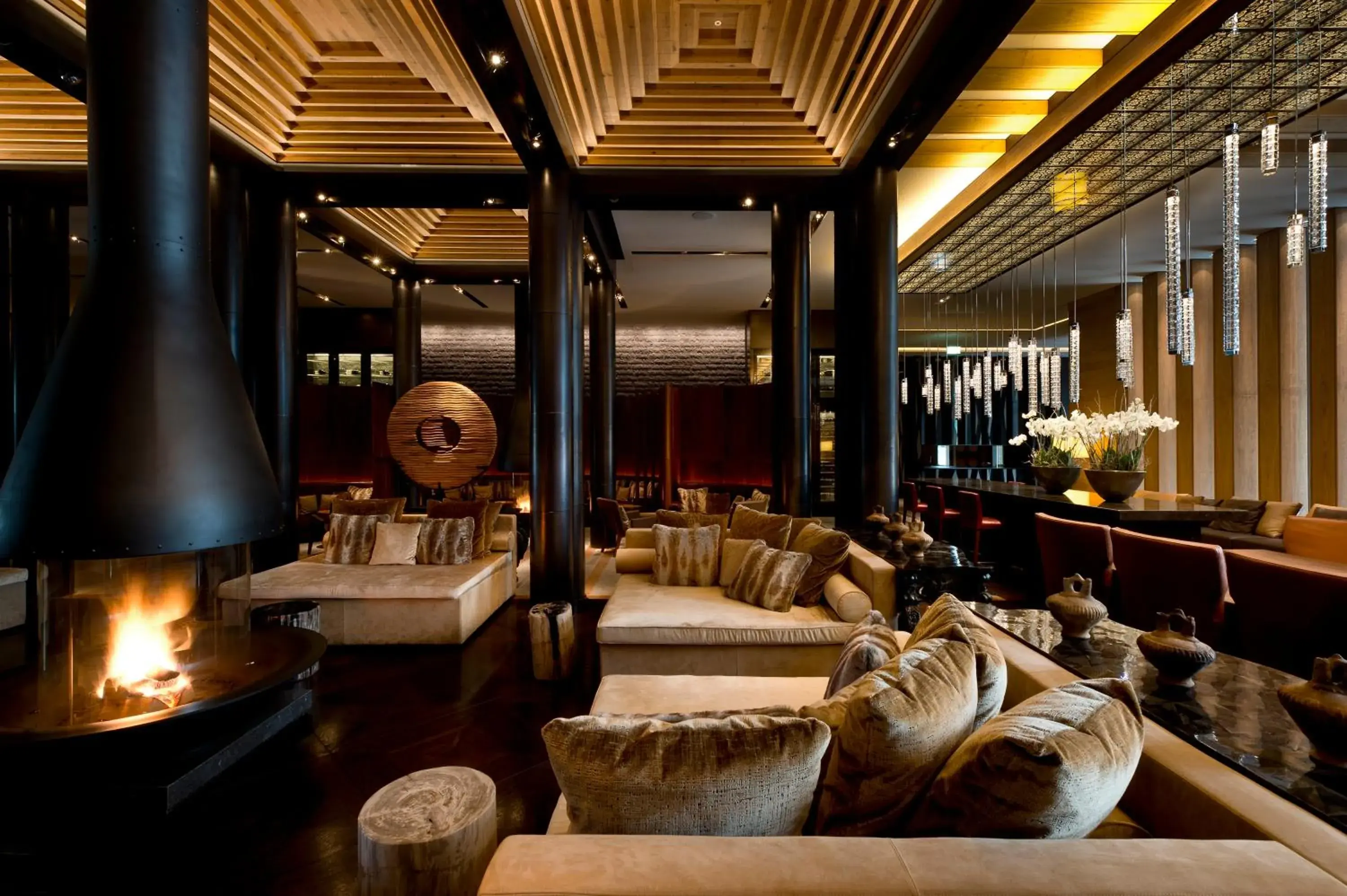 Lounge or bar in The Chedi Andermatt Lounge or bar in The Chedi Andermatt