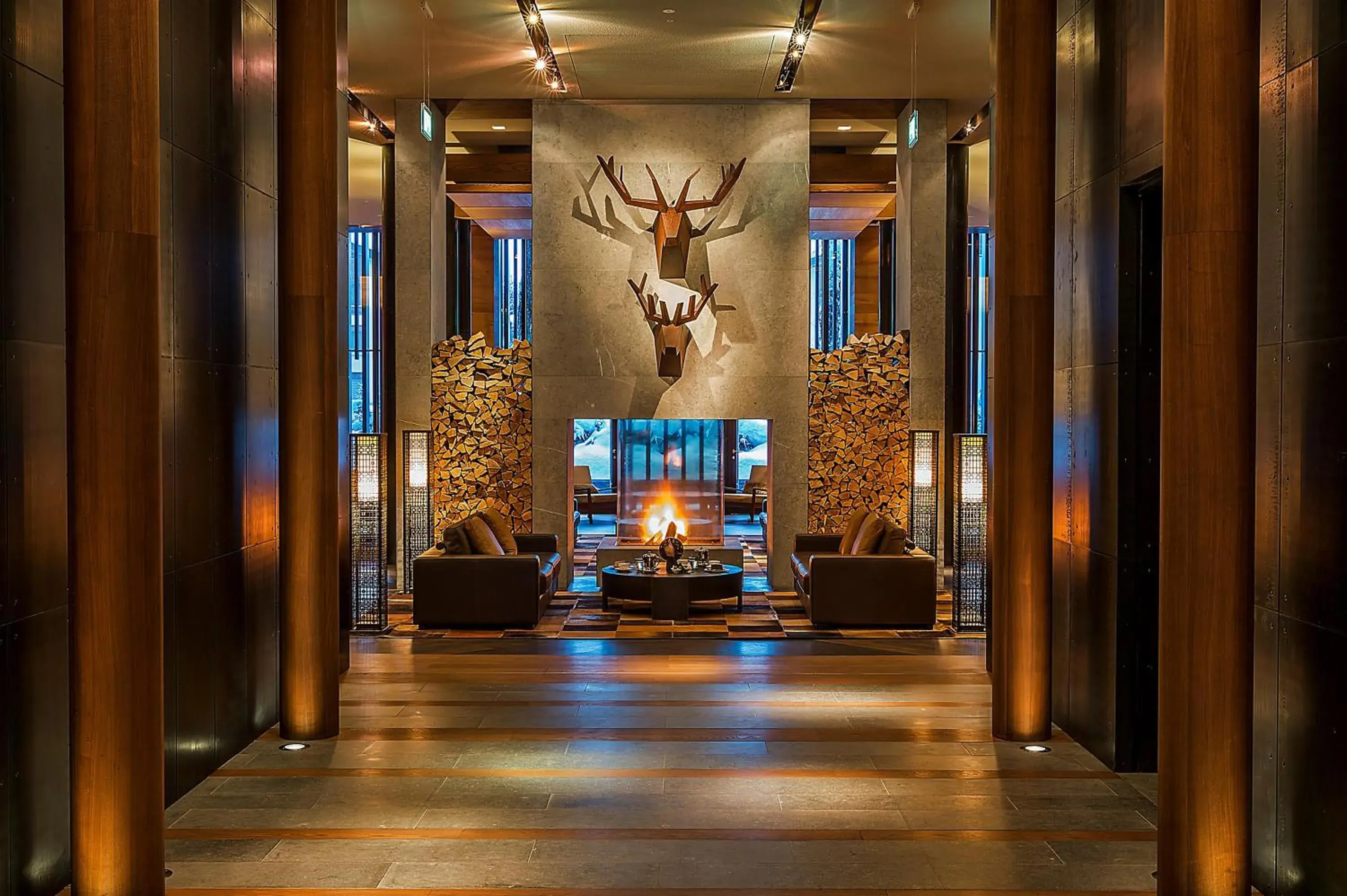 Lobby or reception in The Chedi Andermatt Lobby or reception in The Chedi Andermatt