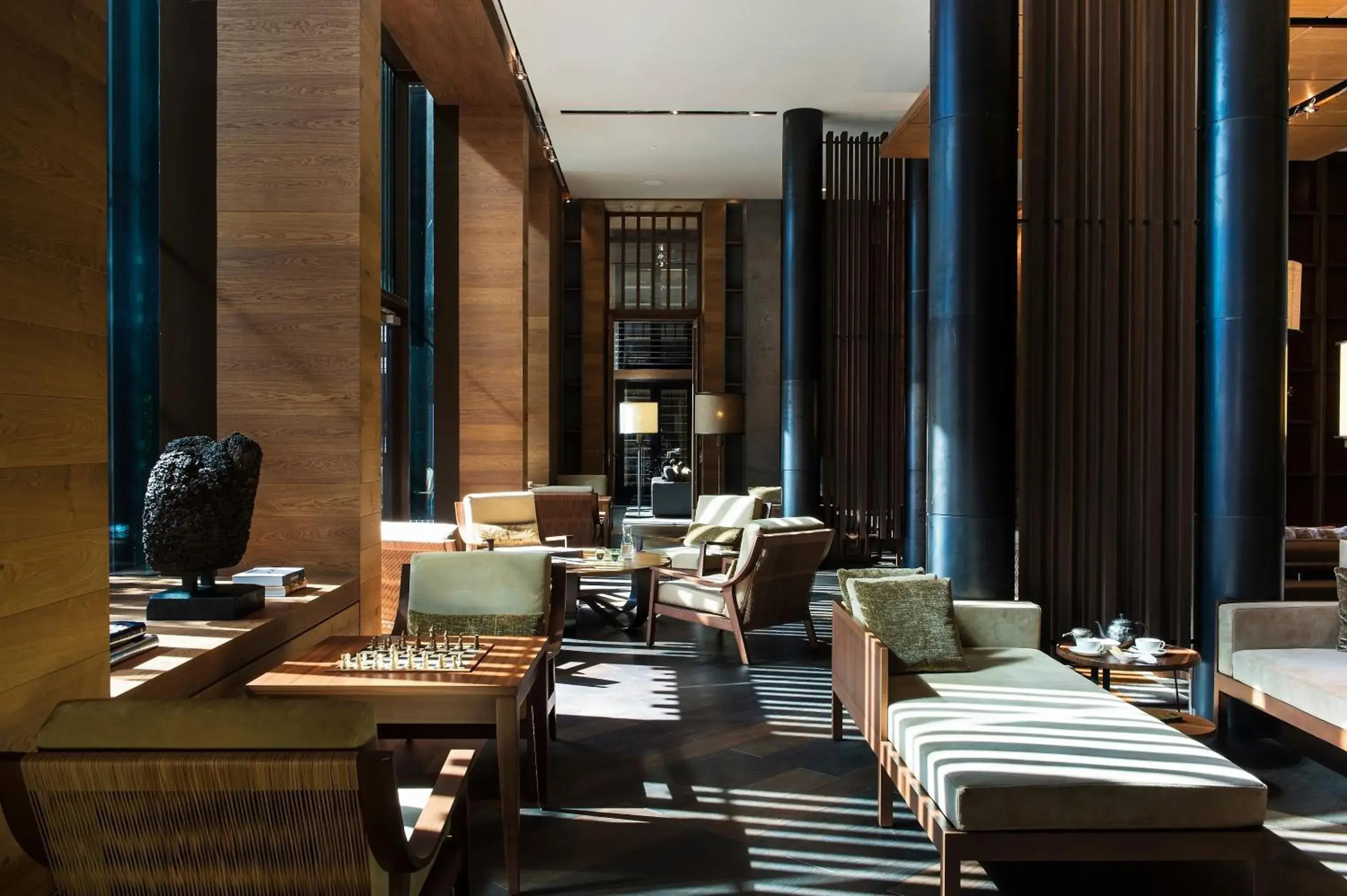 Lobby or reception in The Chedi Andermatt Lobby or reception in The Chedi Andermatt