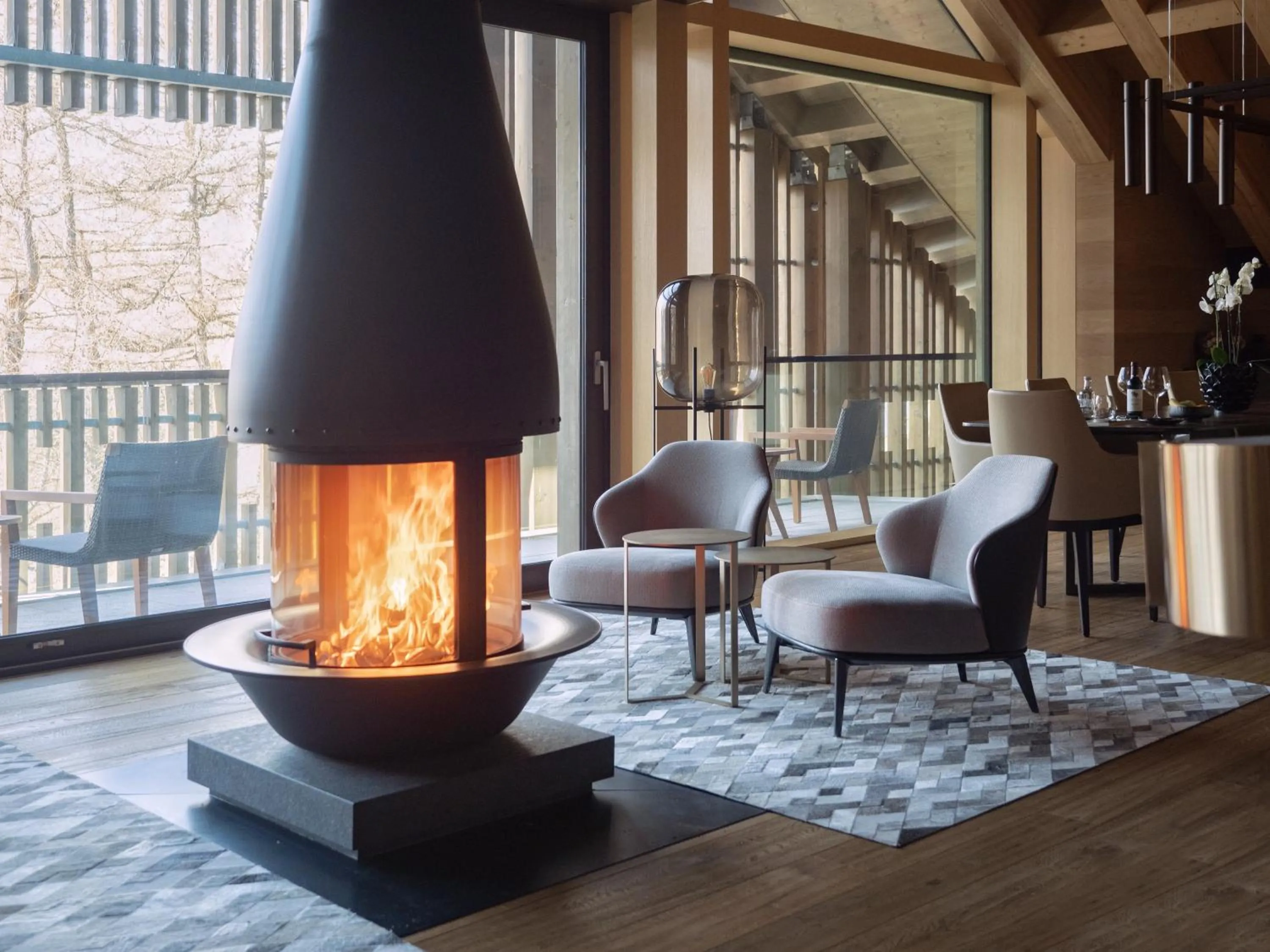 Seating area in The Chedi Andermatt