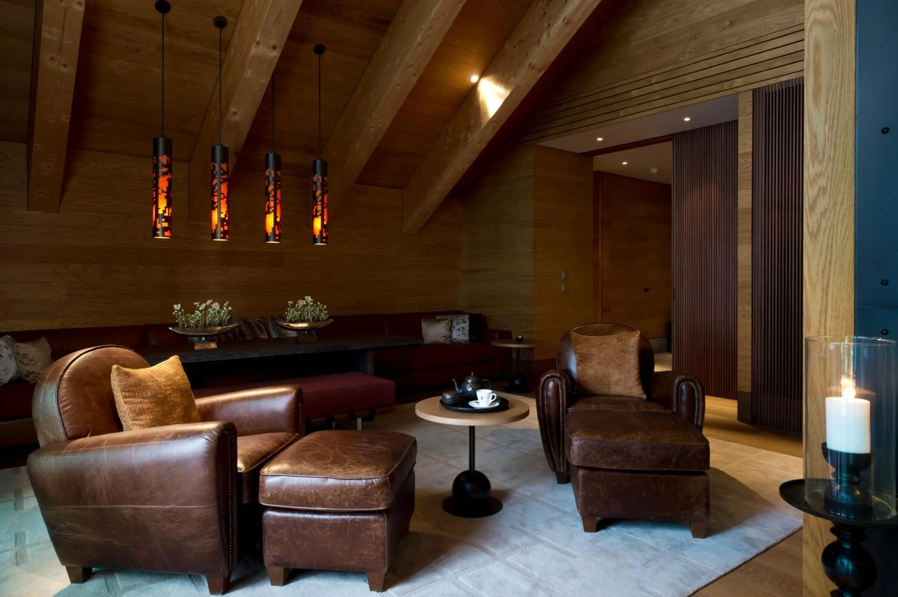 Living room in The Chedi Andermatt