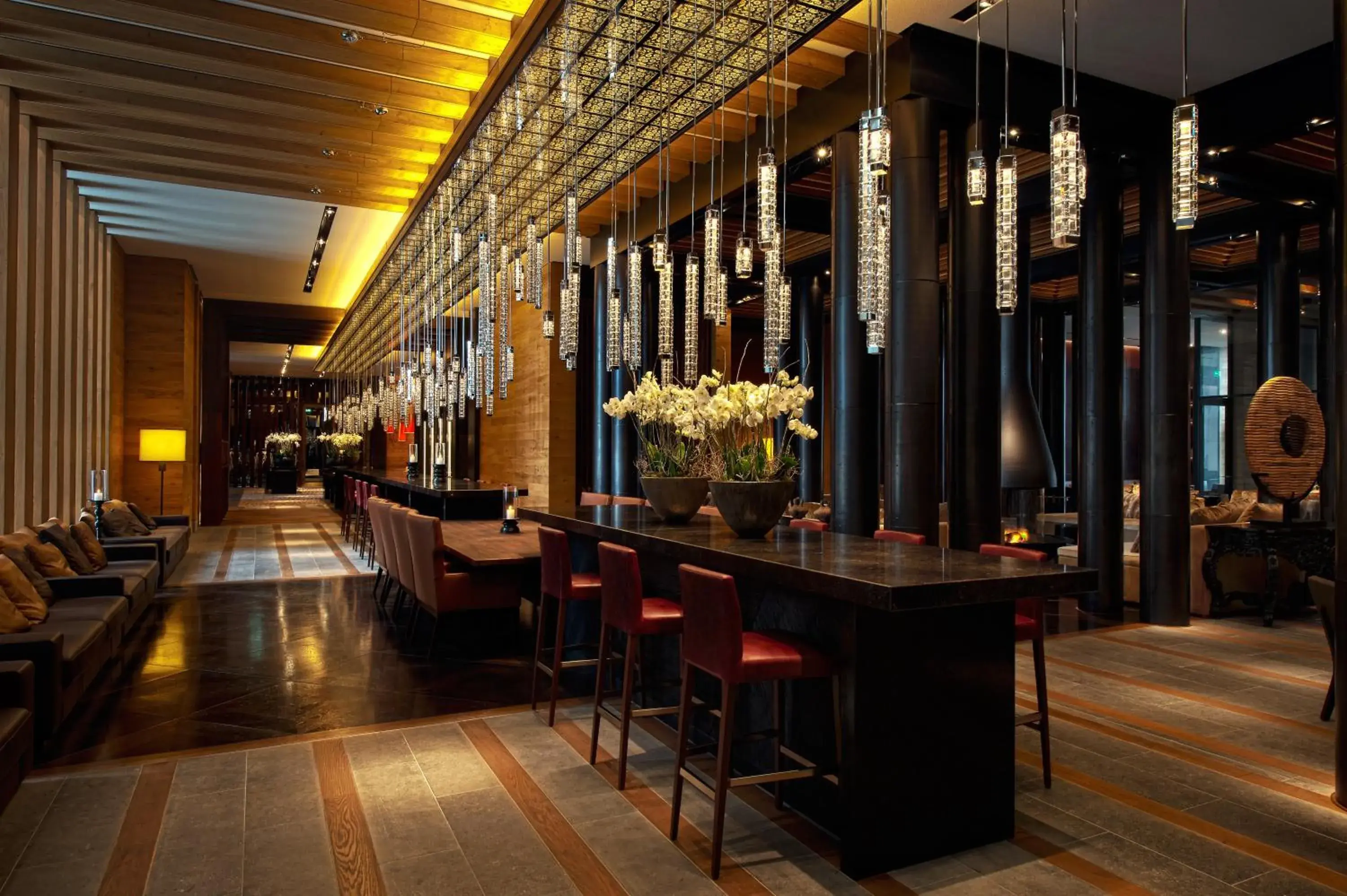 Lobby or reception in The Chedi Andermatt Lobby or reception in The Chedi Andermatt