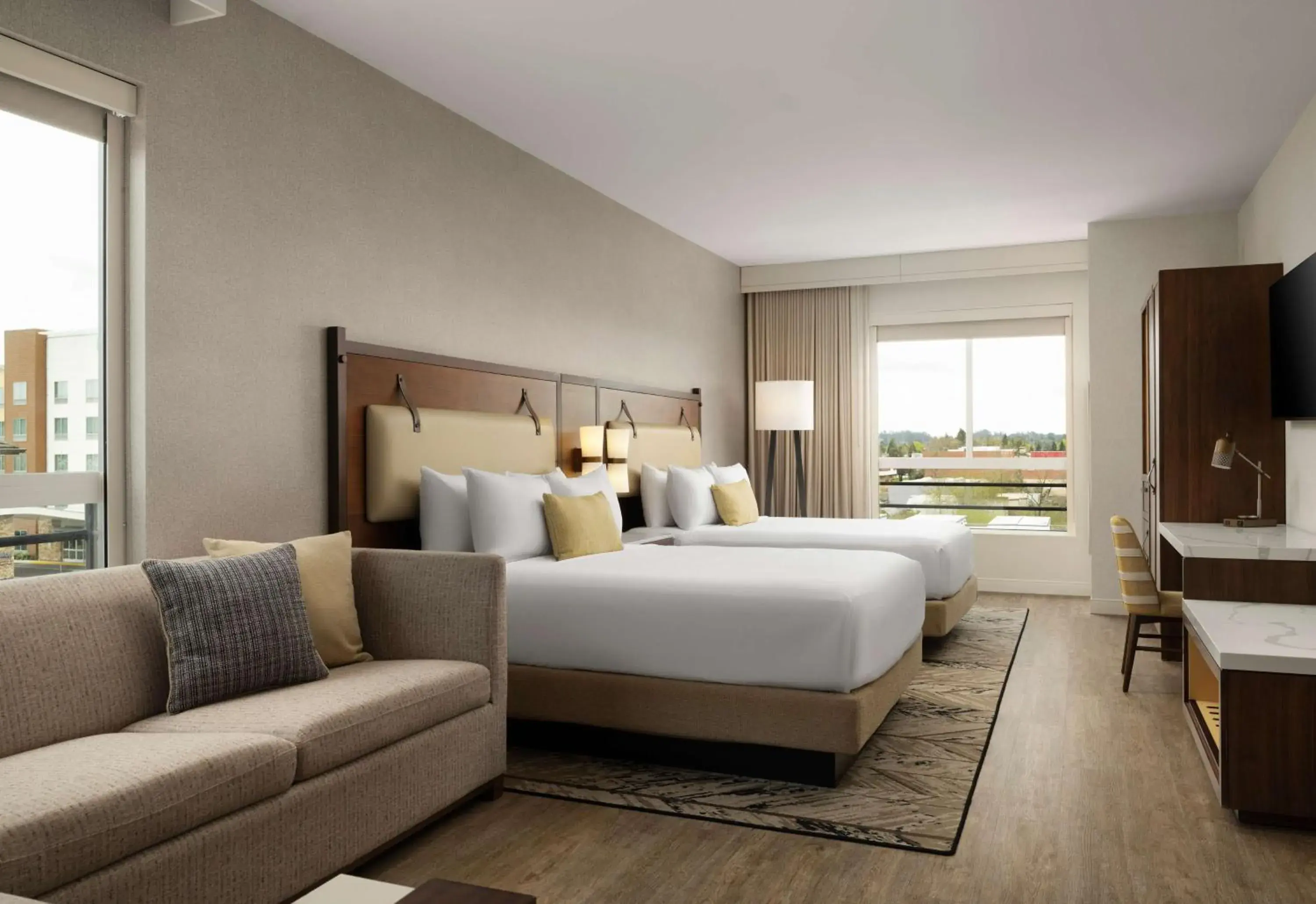 Living room, Bed in Cambria Hotel Sonoma Wine Country Living room, Bed in Cambria Hotel Sonoma Wine Country