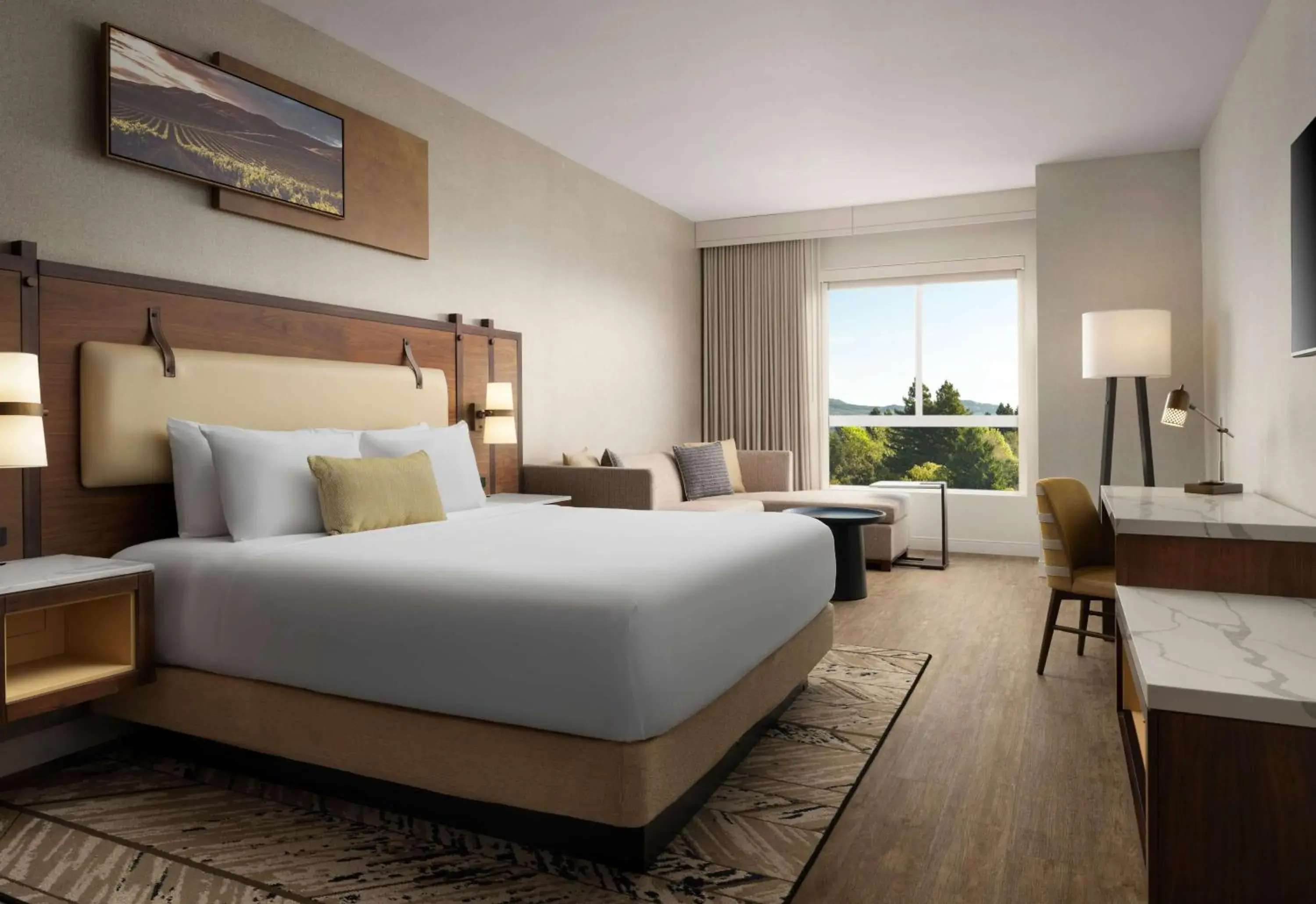 Bedroom, Bed in Cambria Hotel Sonoma Wine Country Bedroom, Bed in Cambria Hotel Sonoma Wine Country