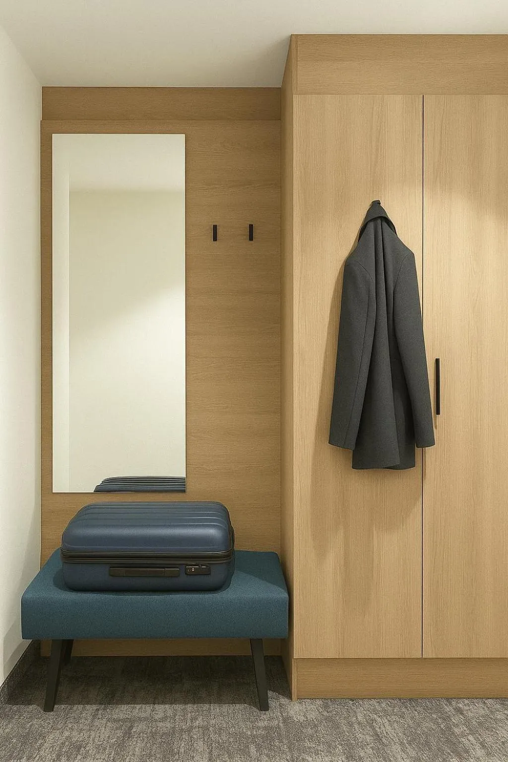 wardrobe, Bed in Dom-Hotel