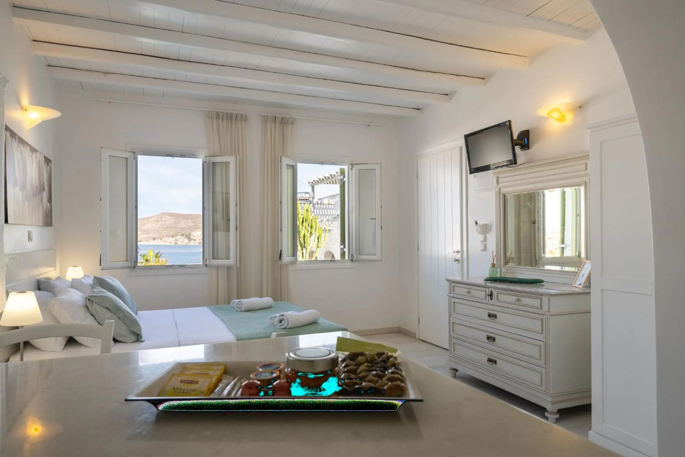 Bedroom, Bed in Anthos Apartments