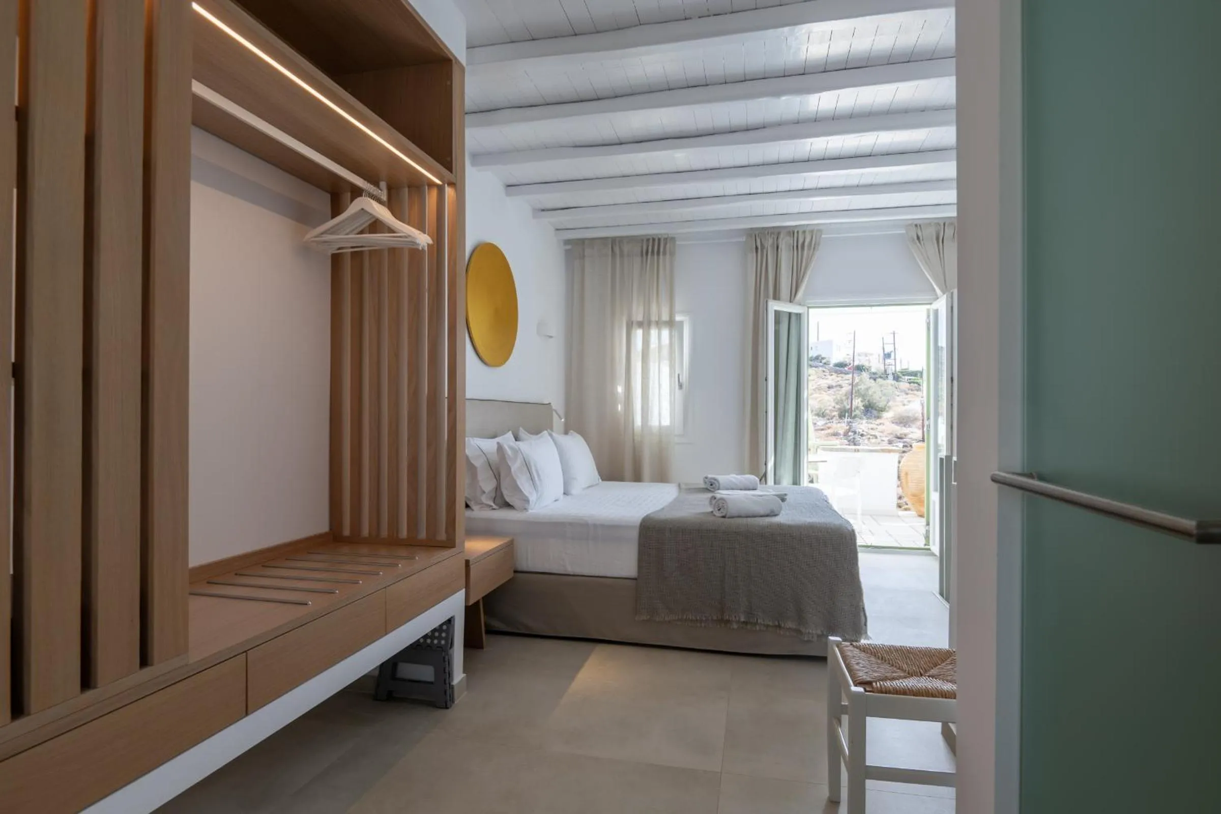 Bed in Anthos Apartments