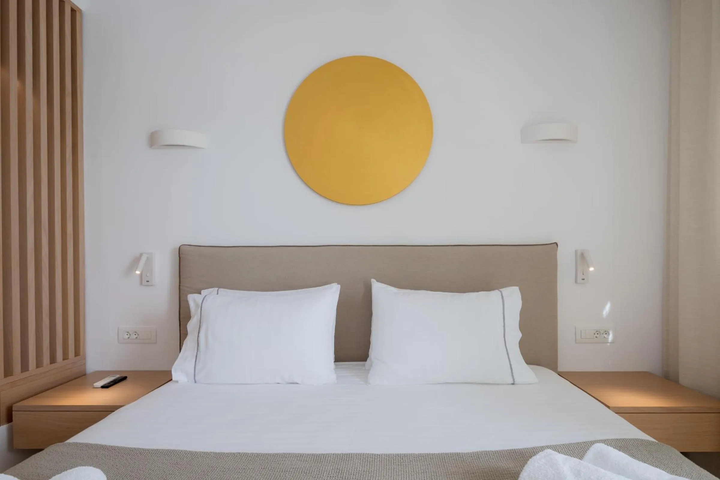 Bed in Anthos Apartments