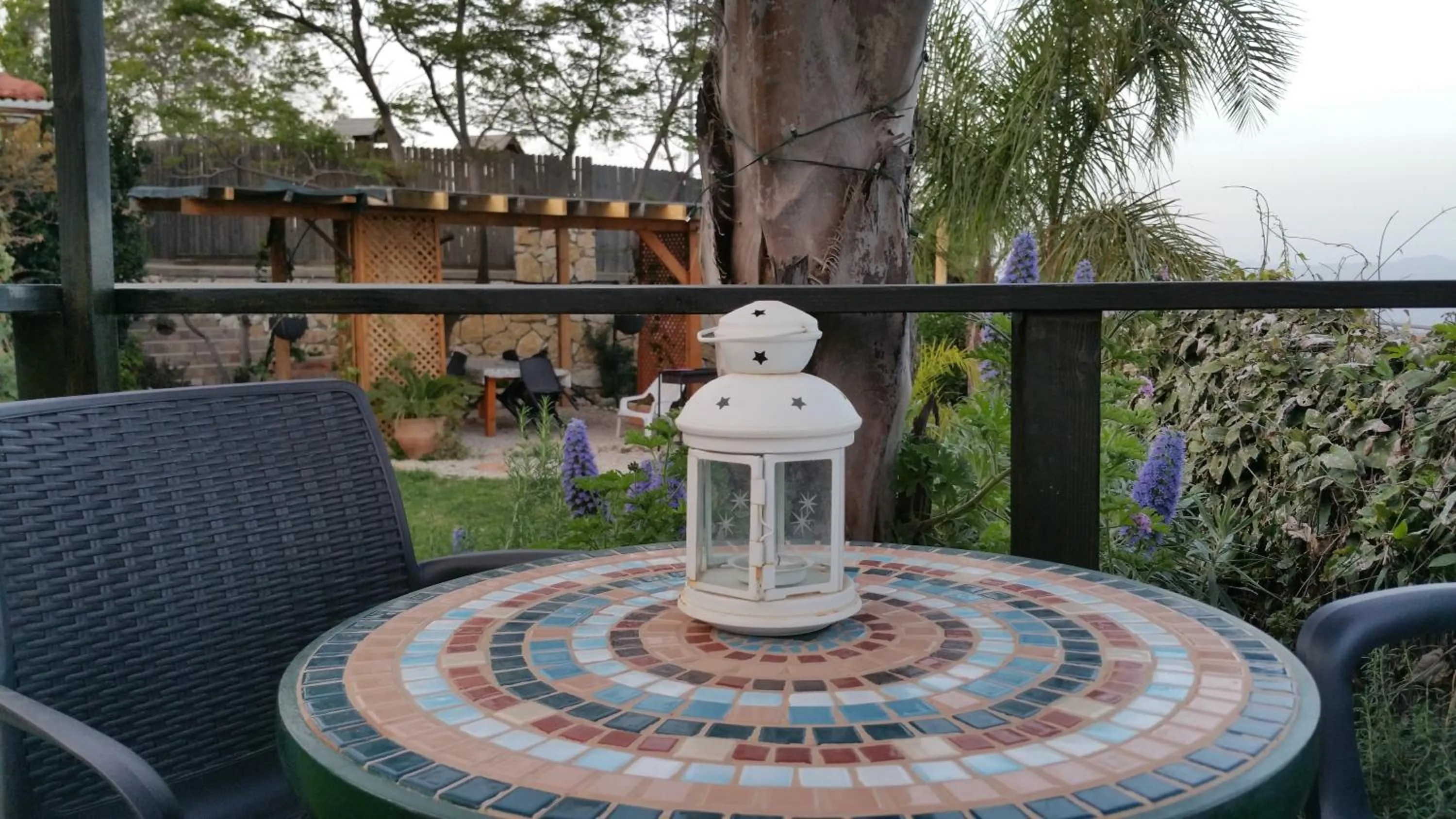 Garden view in Miki's Rosh Pinna