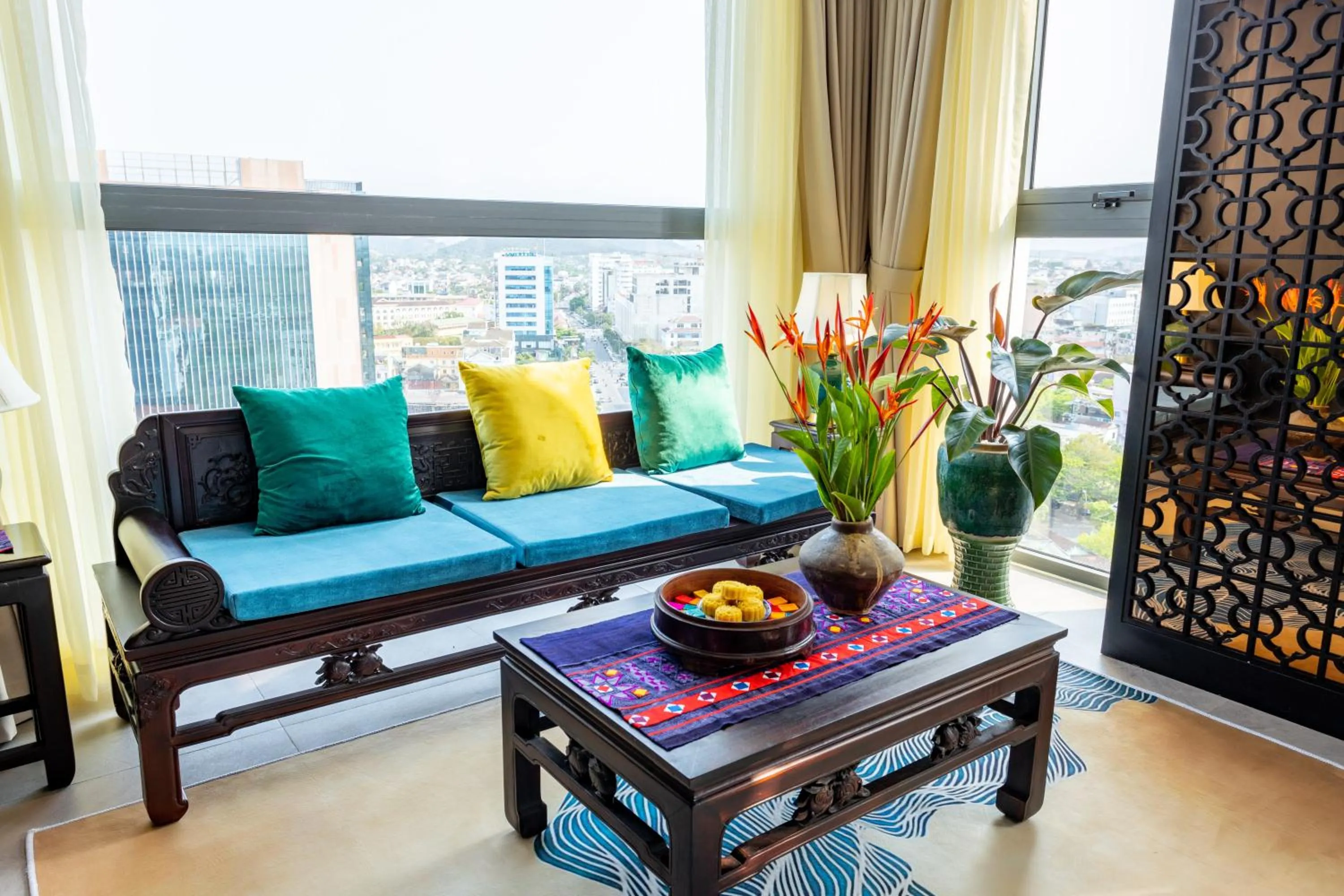 Living room in White Lotus Hue Hotel