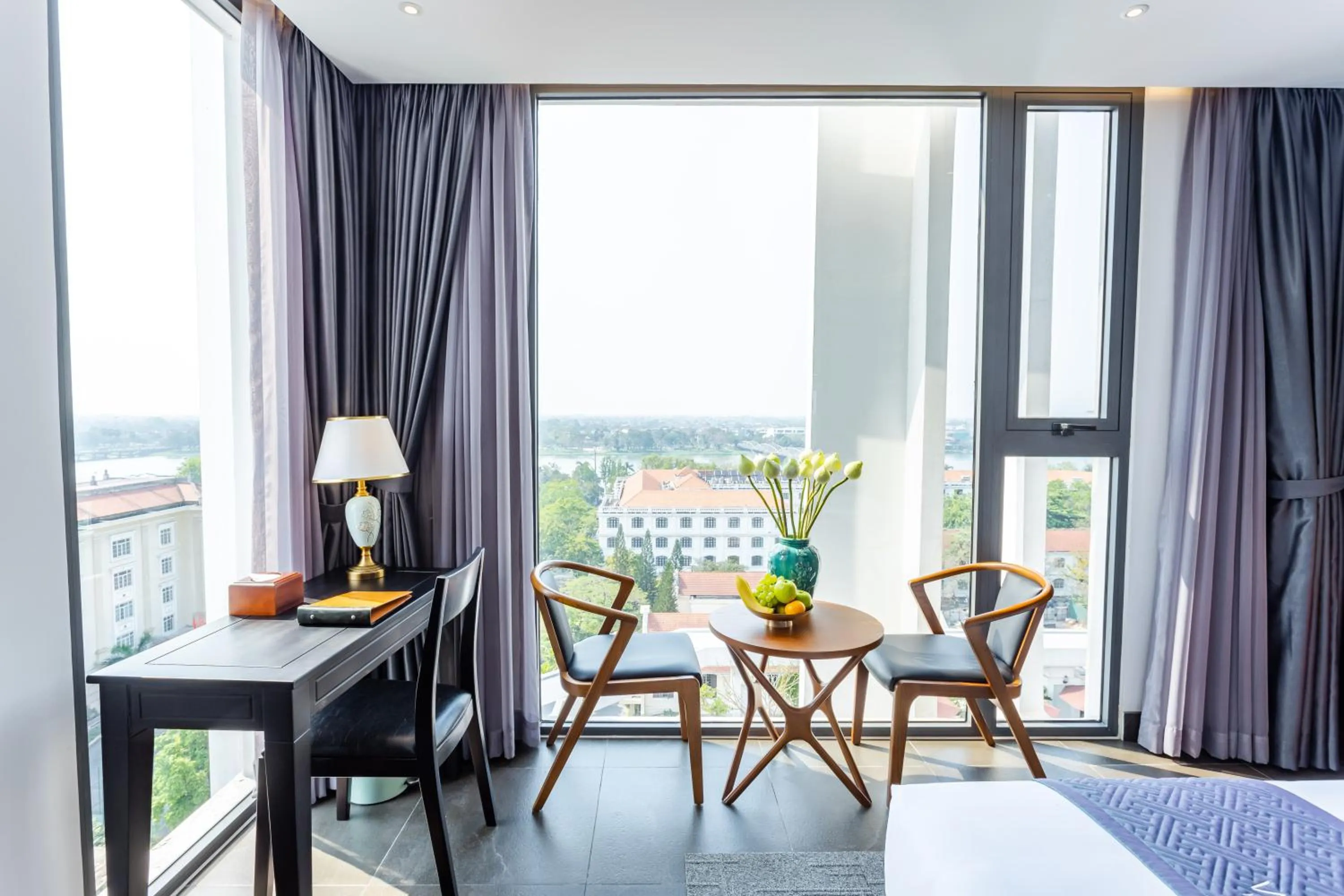 Seating area in White Lotus Hue Hotel