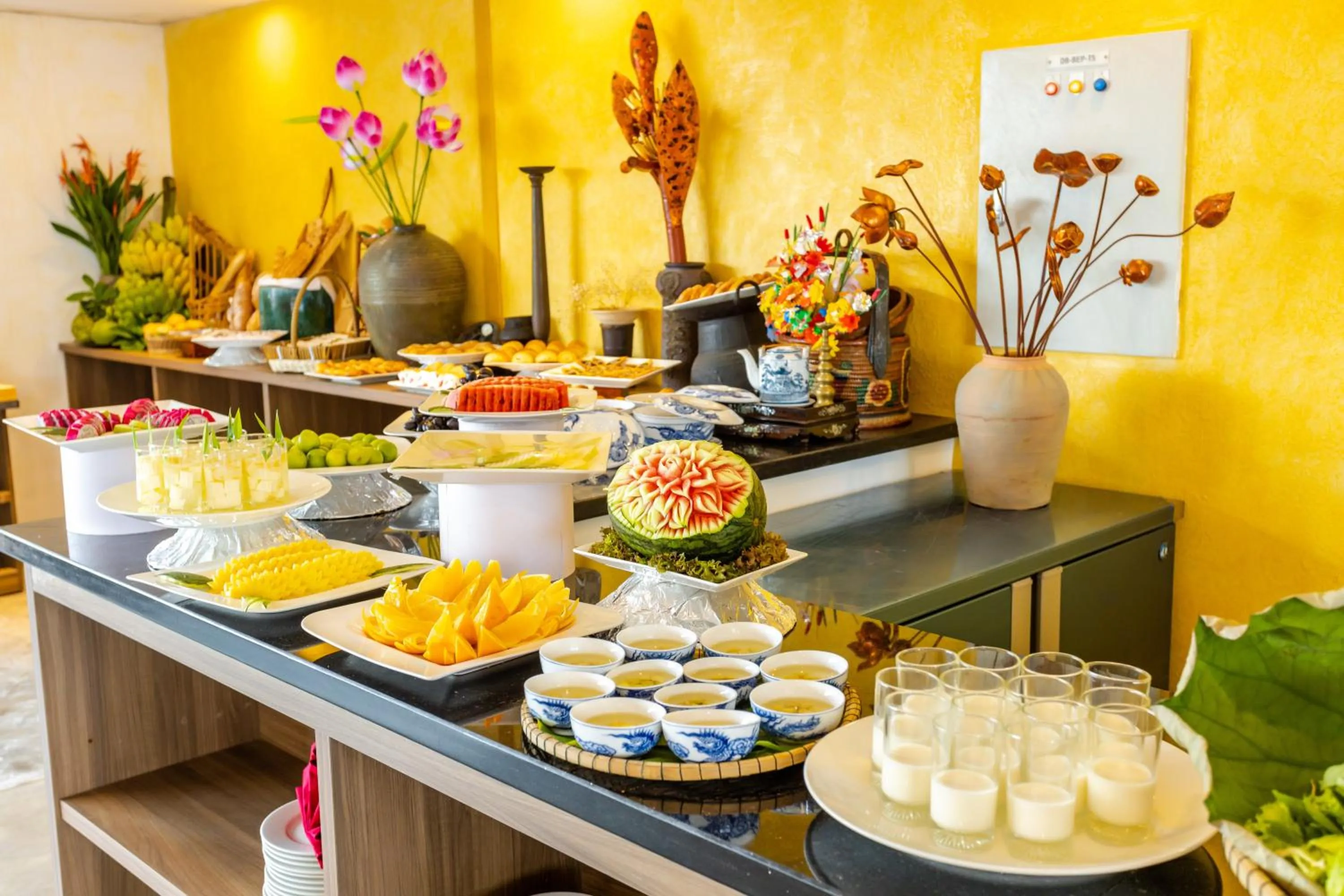 Buffet breakfast in White Lotus Hue Hotel