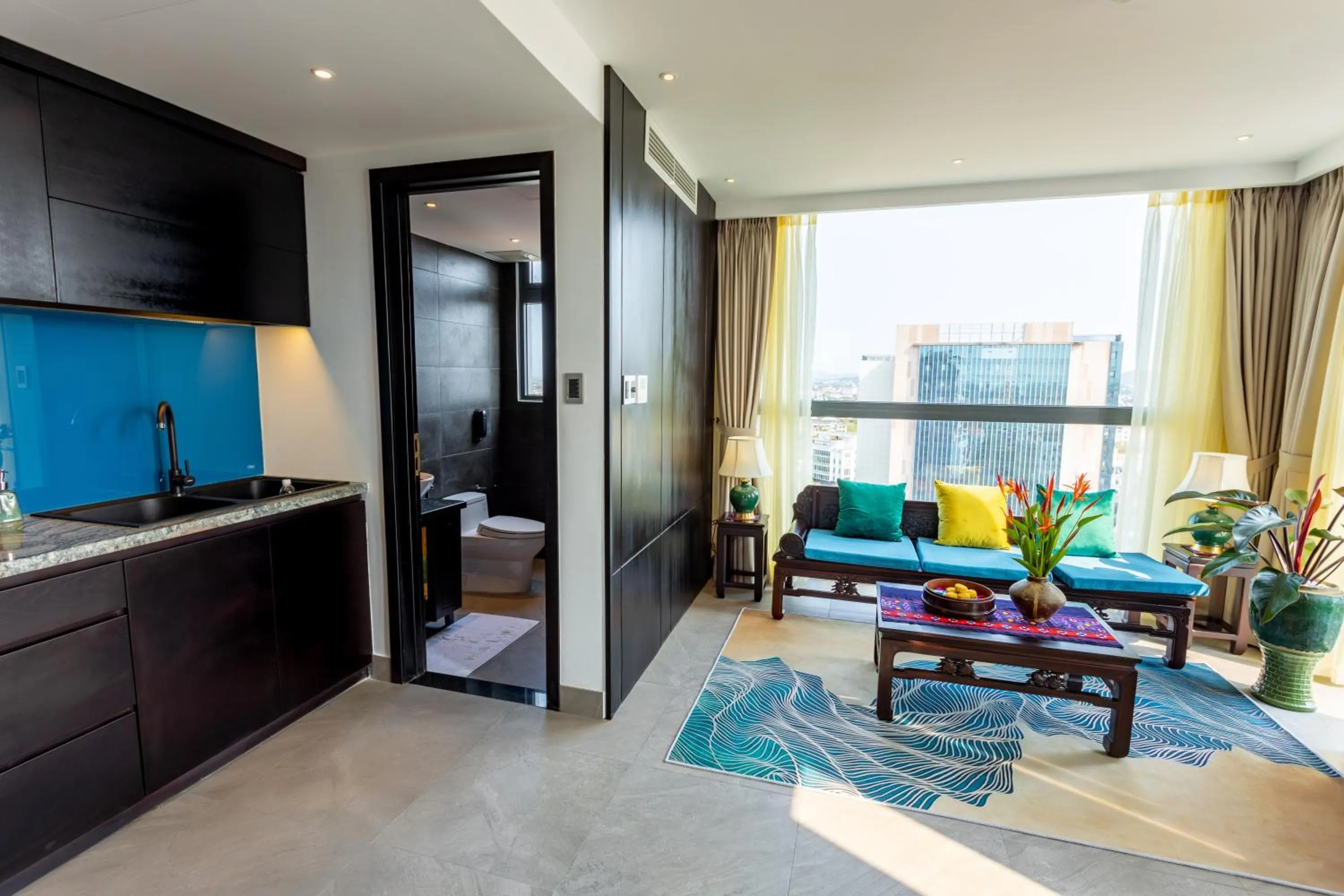 Living room in White Lotus Hue Hotel