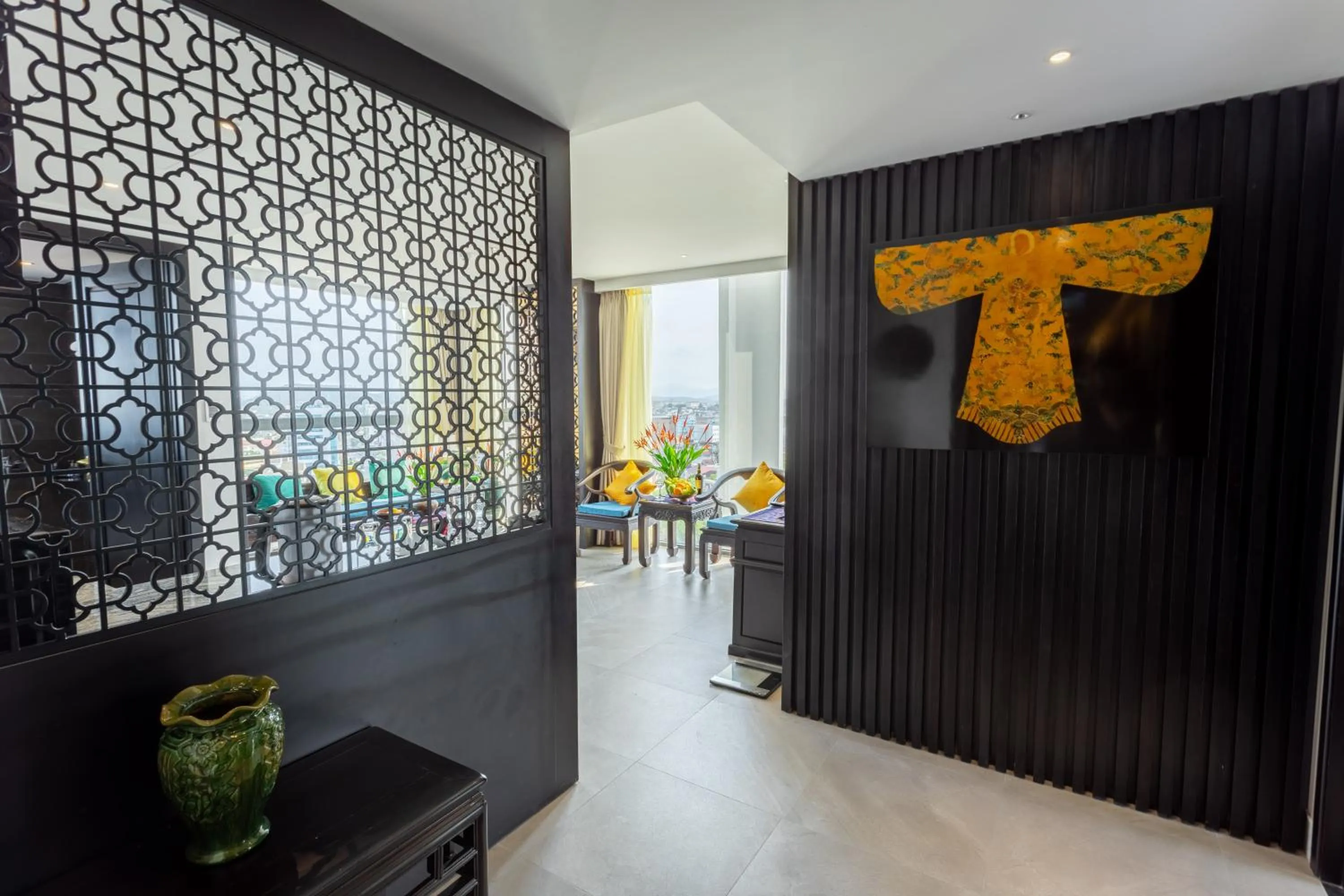 Seating area in White Lotus Hue Hotel