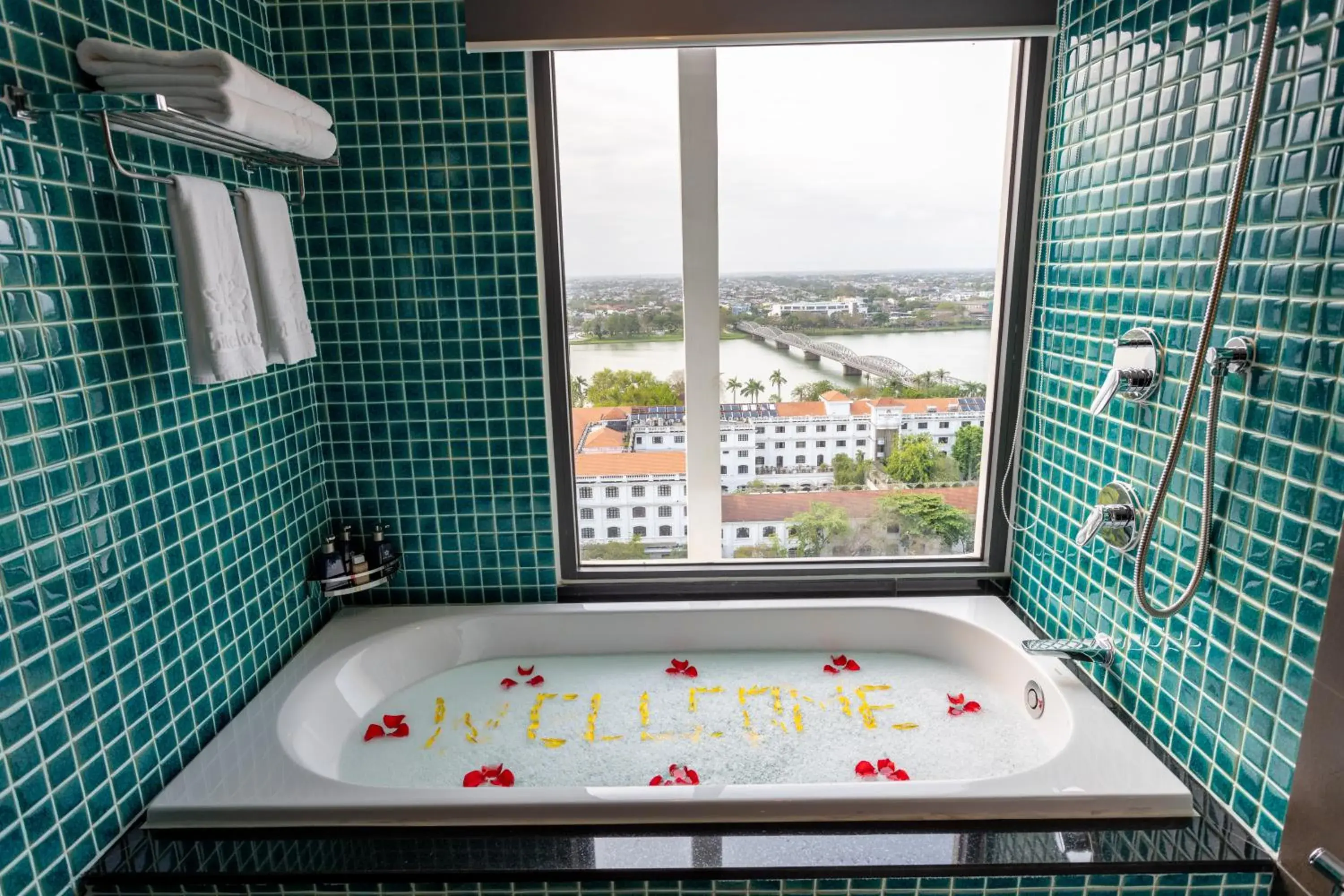 Bathroom in White Lotus Hue Hotel Bathroom in White Lotus Hue Hotel