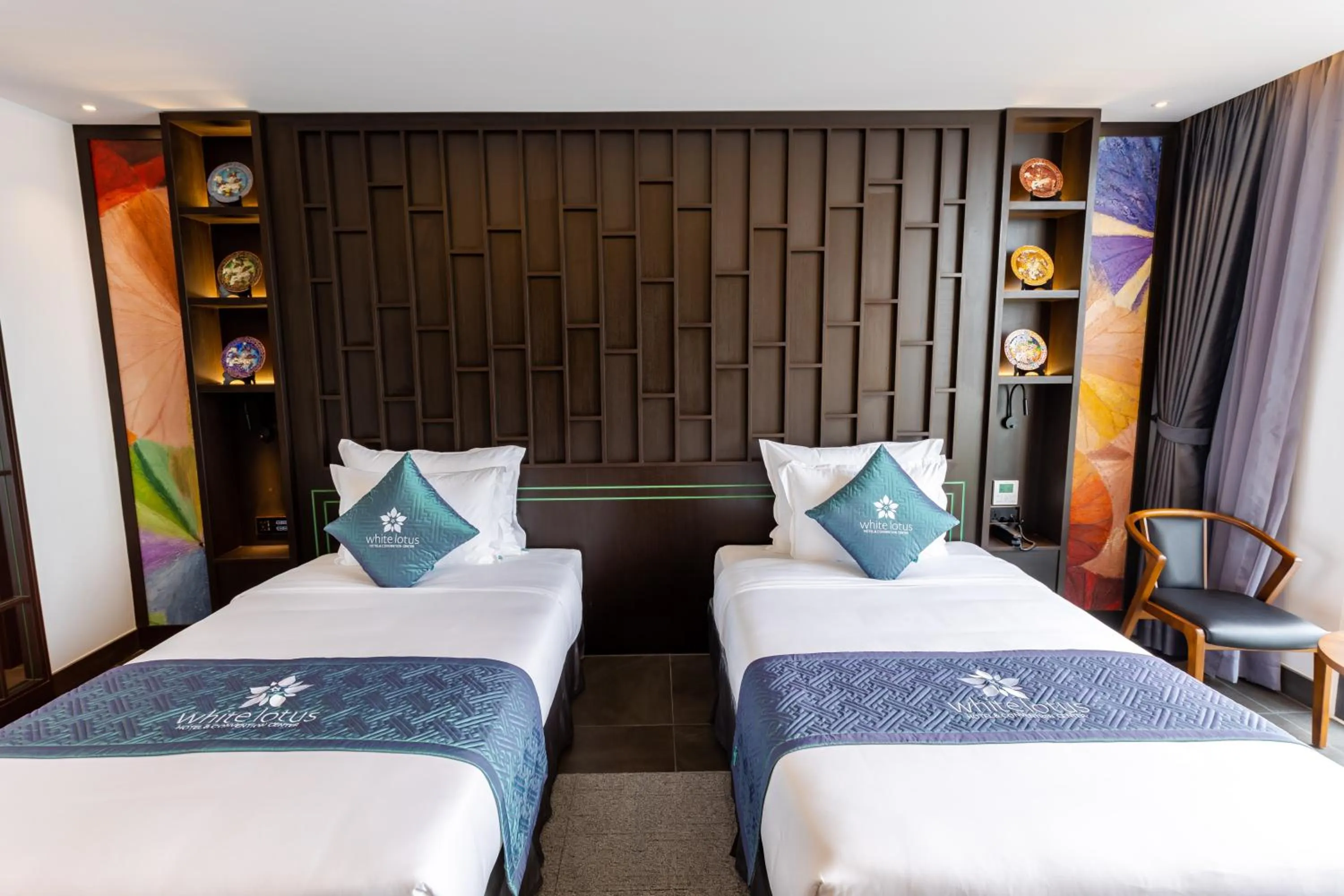 Photo of the whole room, Bed in White Lotus Hue Hotel