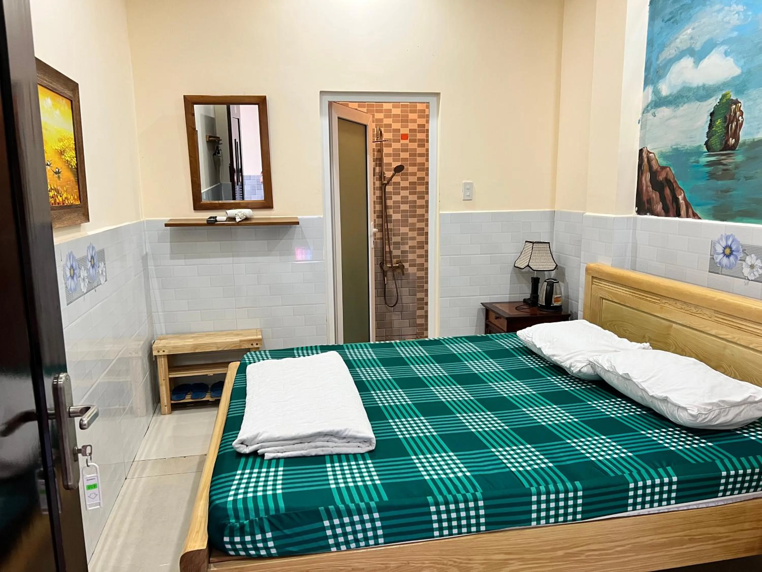 Bed in Mekong Rose Hotel