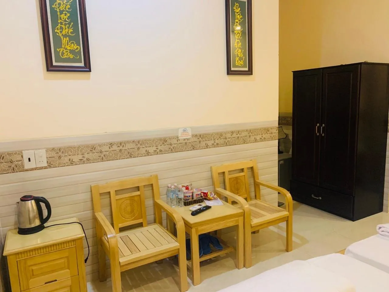 Bed in Mekong Rose Hotel