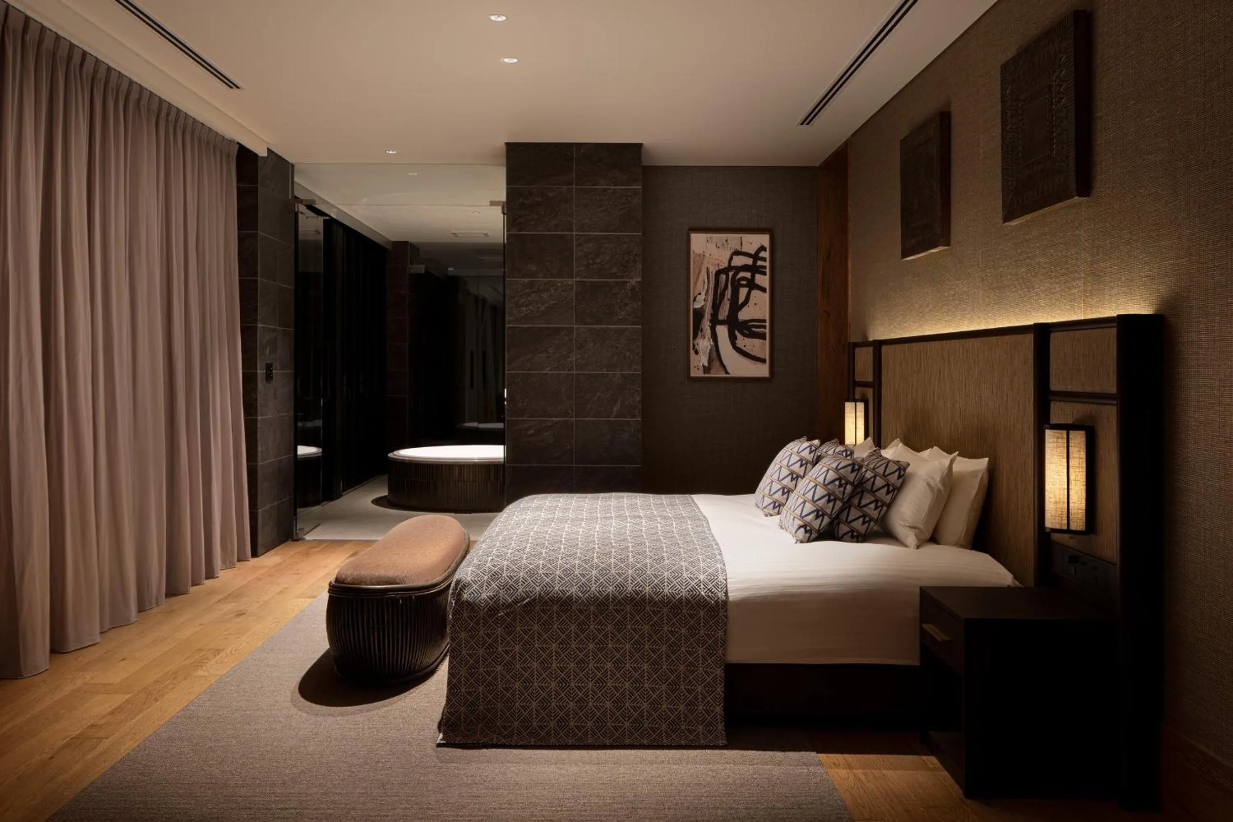 Bed in UMITO Okinawa Onnason