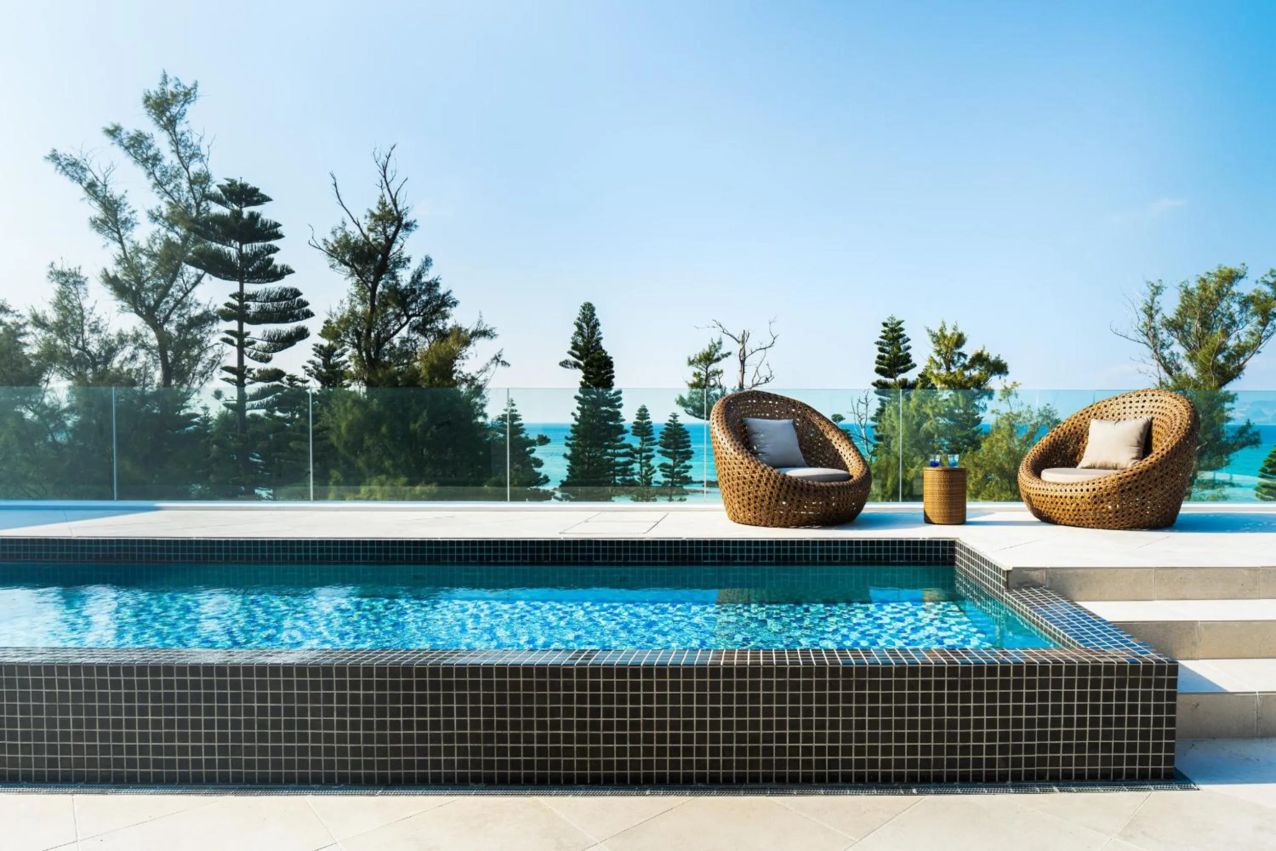 Pool view in UMITO Okinawa Onnason