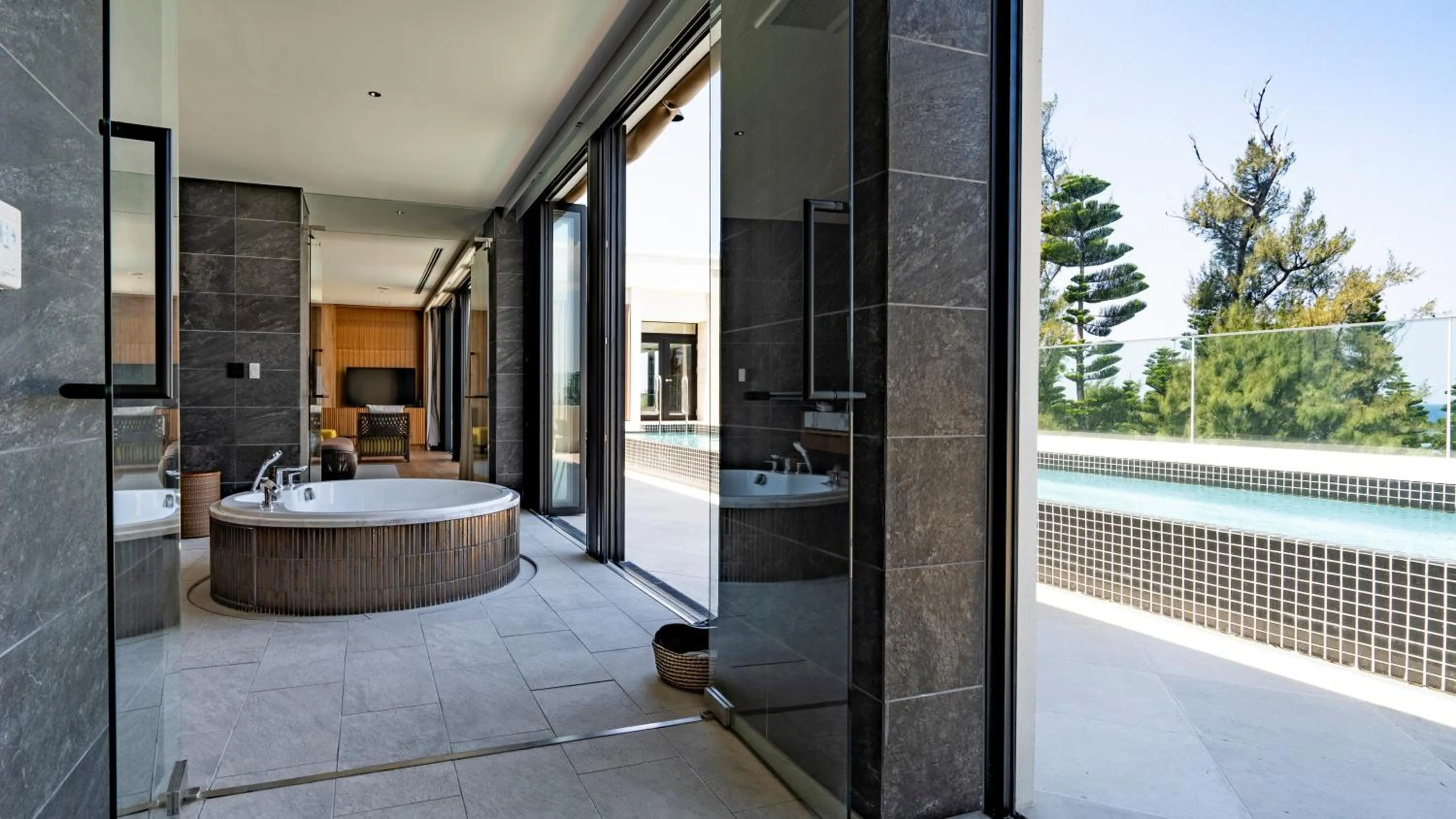 Pool view in UMITO Okinawa Onnason