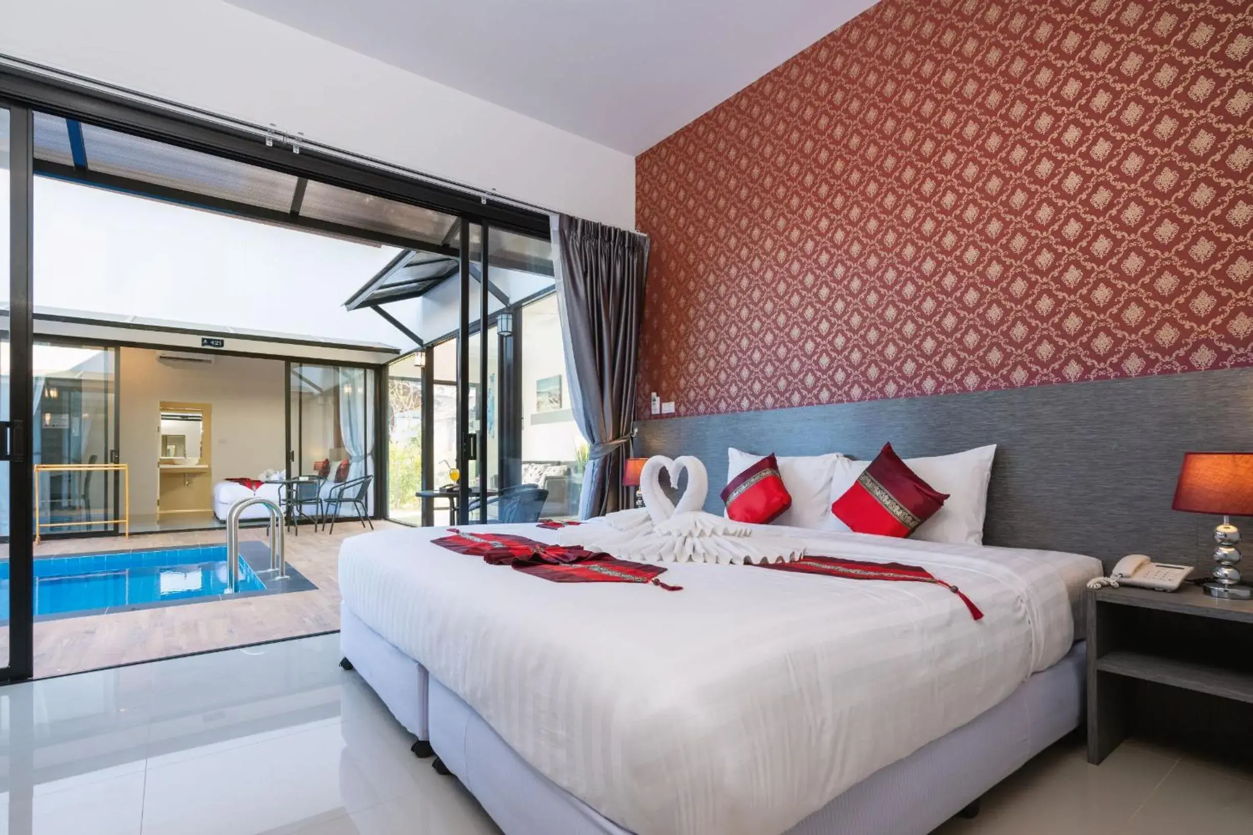 Bed in Thames Tara Private Pool Villa Rawai Phuket Bed in Thames Tara Private Pool Villa Rawai Phuket