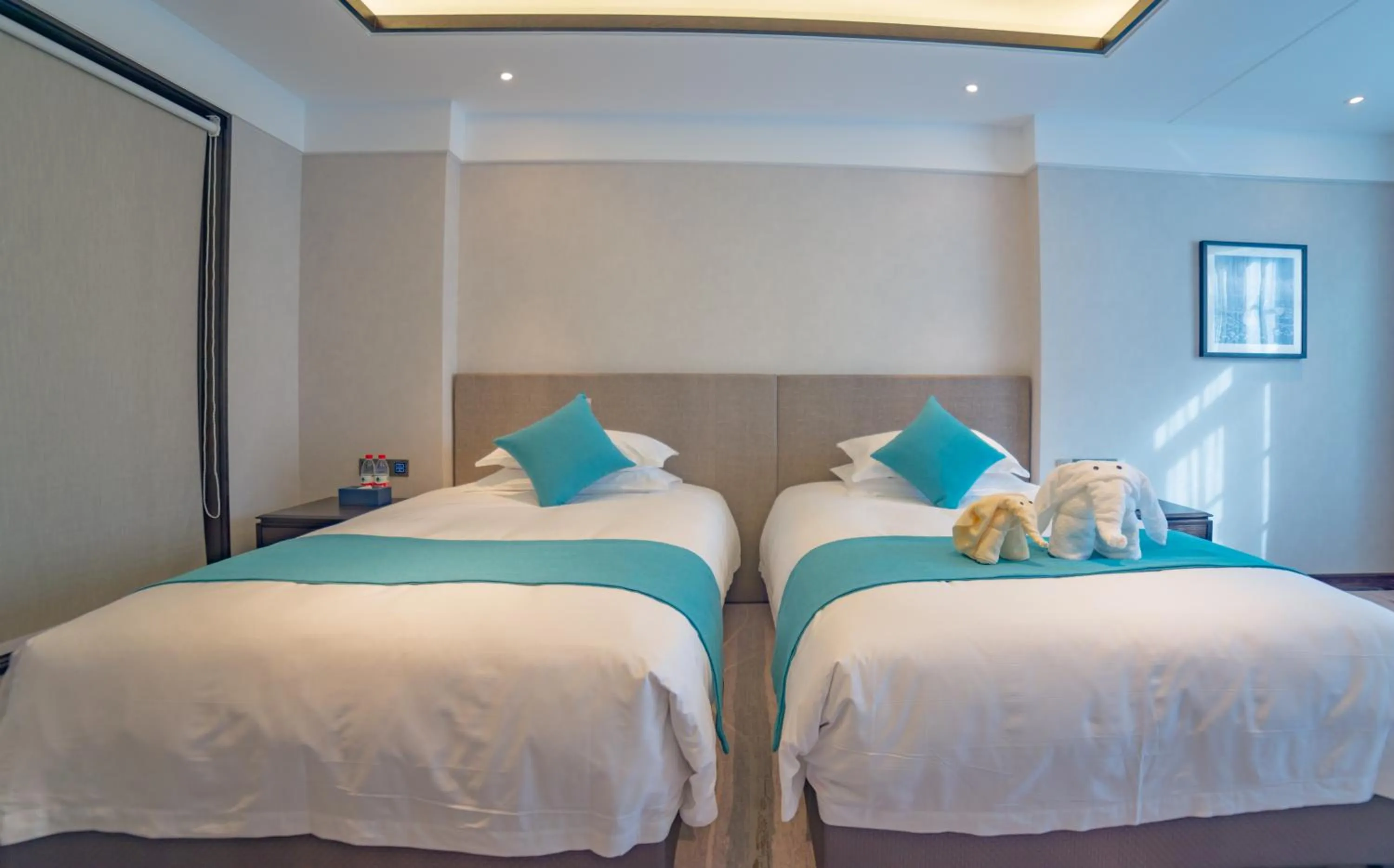 Bed in SSAW Boutique Hotel Lishui Jiarui