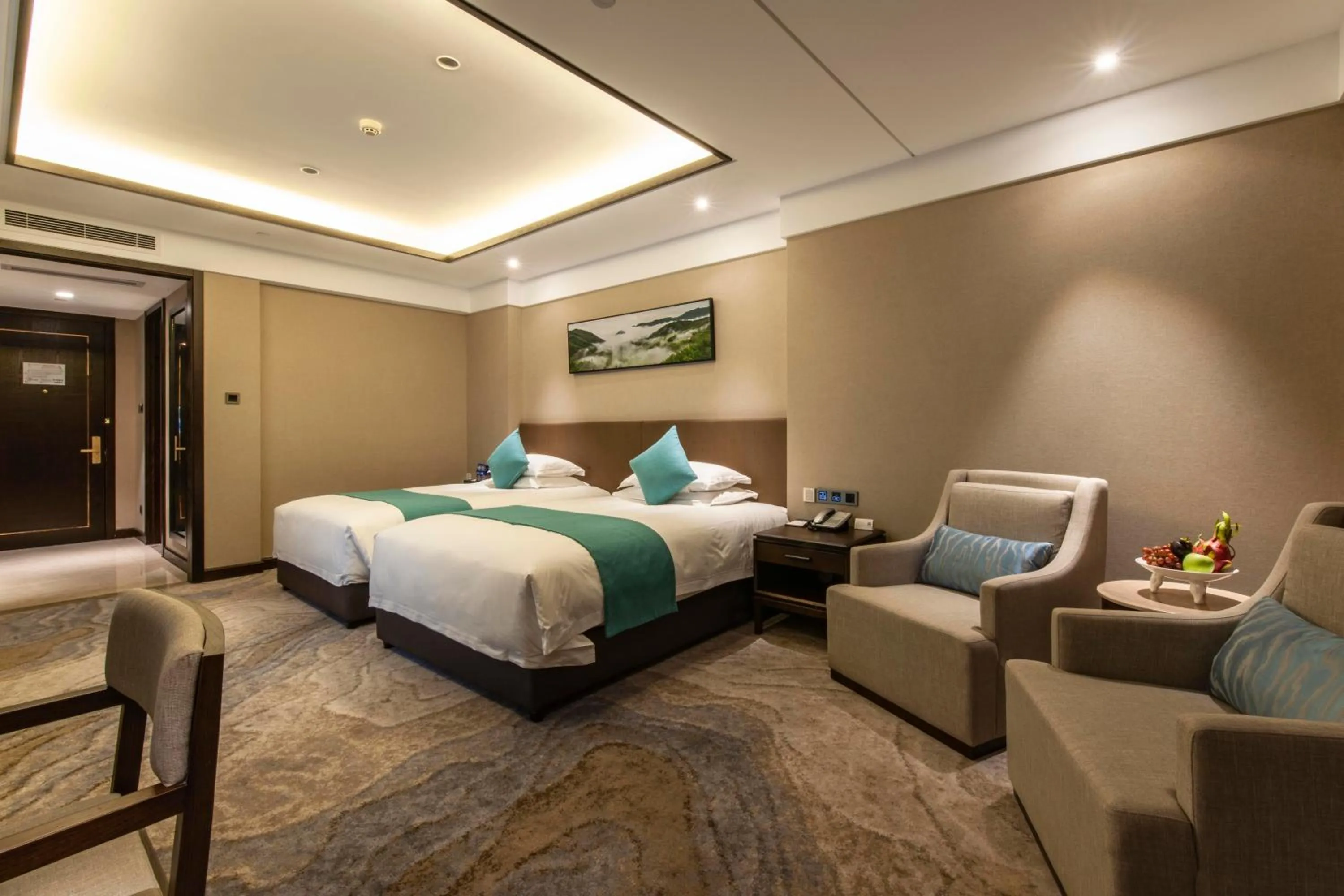 Bed in SSAW Boutique Hotel Lishui Jiarui