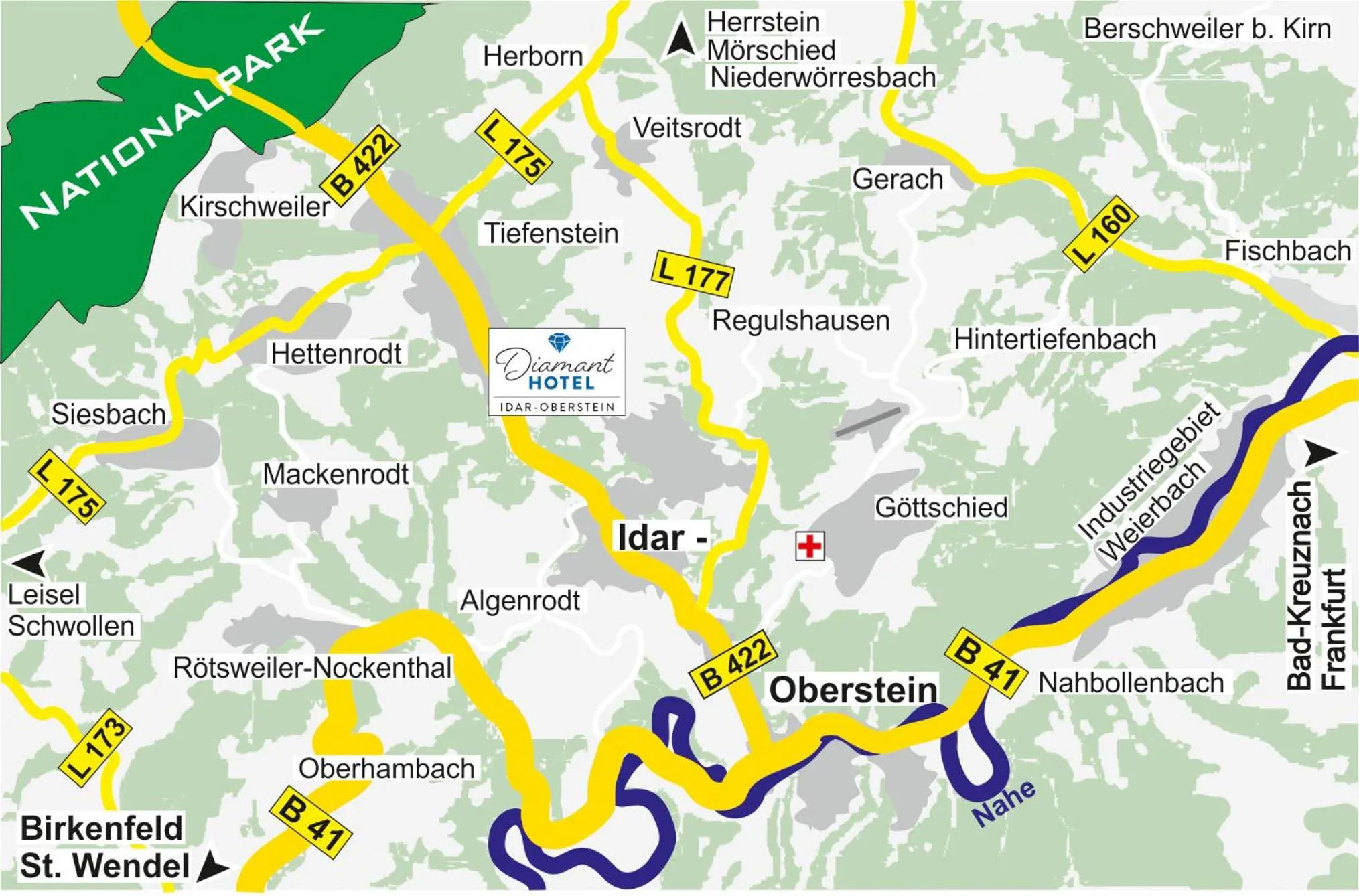 Location in Diamanthotel Idar-Oberstein