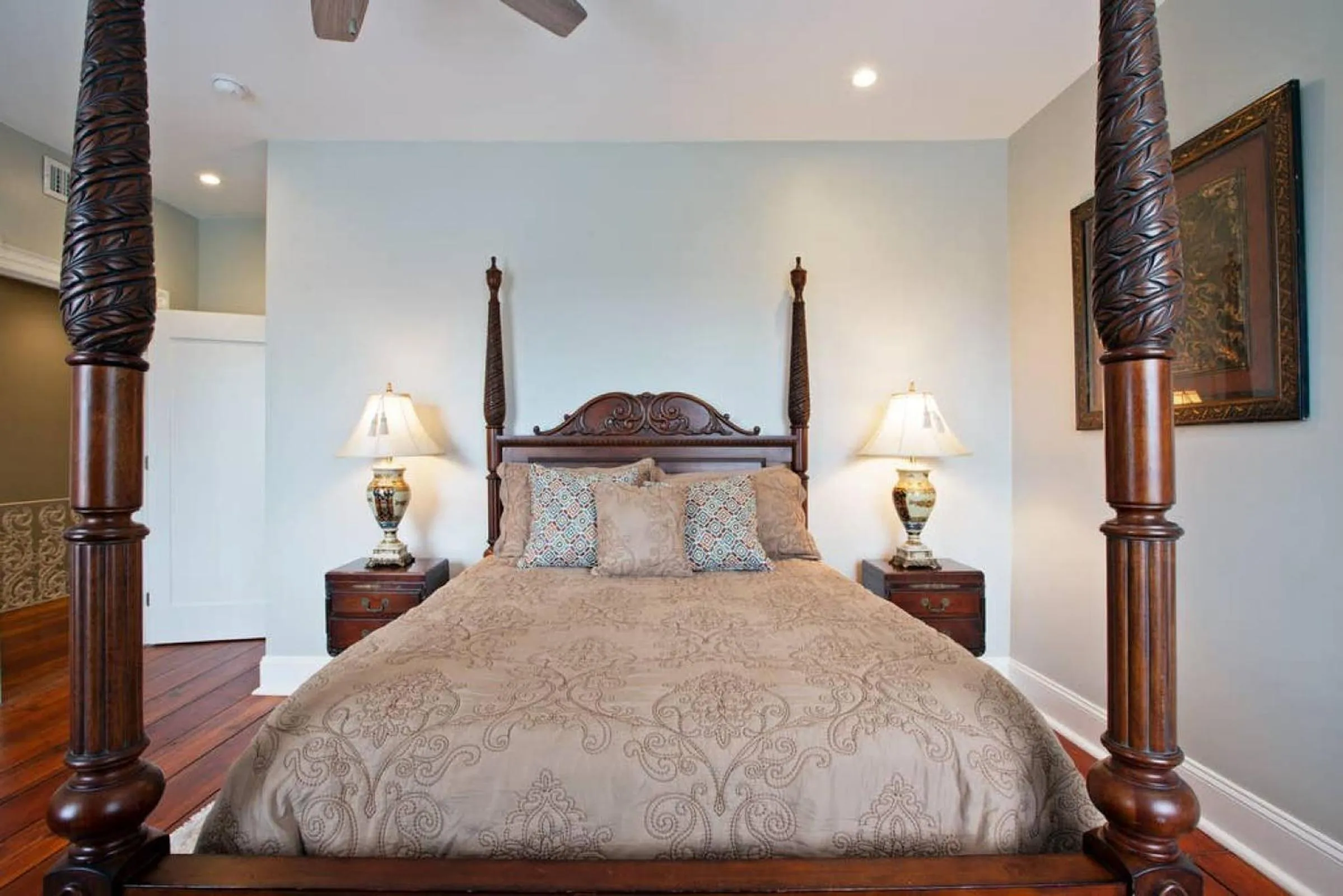 Bedroom, Bed in Sophisticated Historic Remodeled 9 bedroom Home