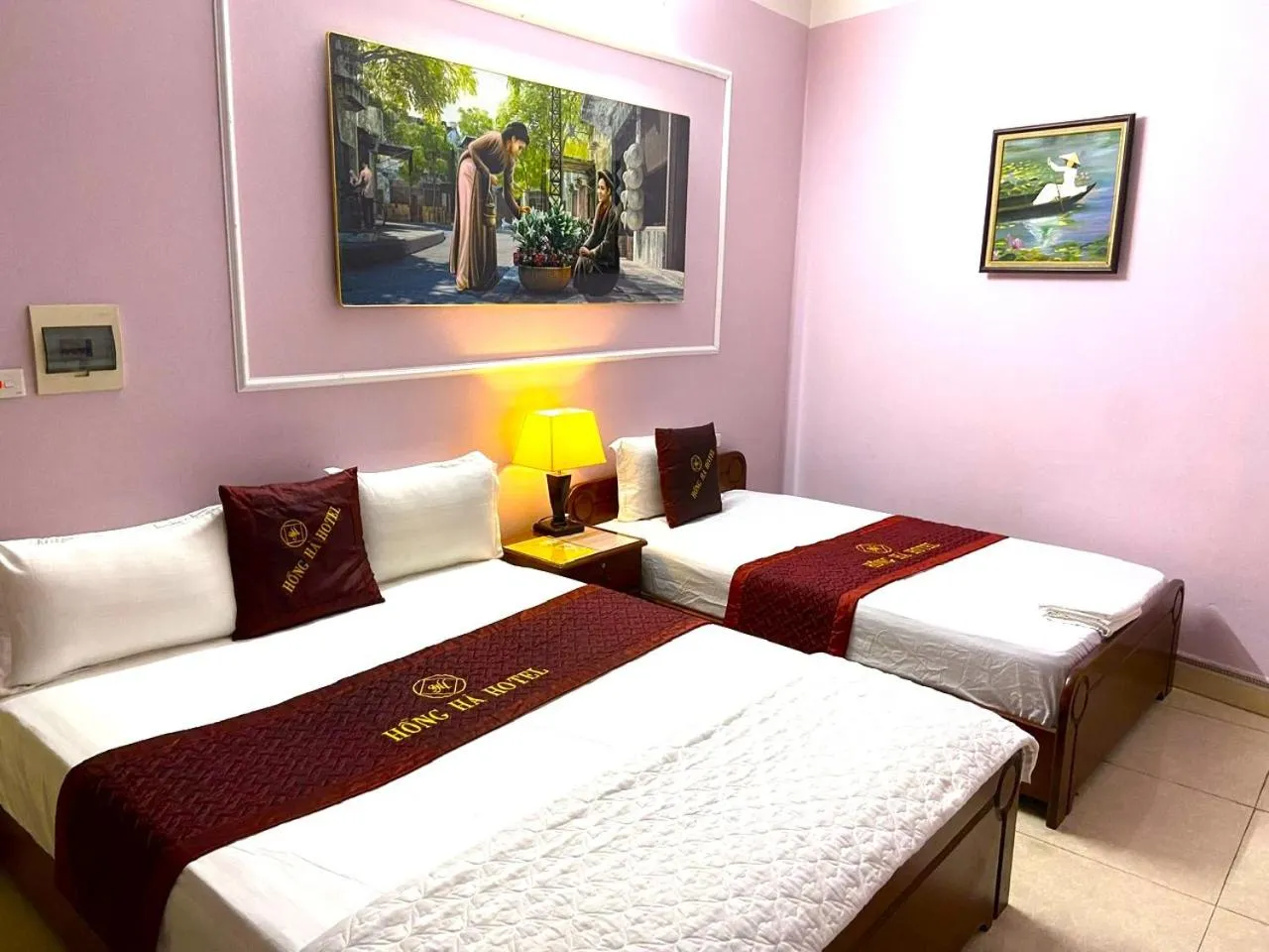 Bed in Hong Ha Airport Hotel