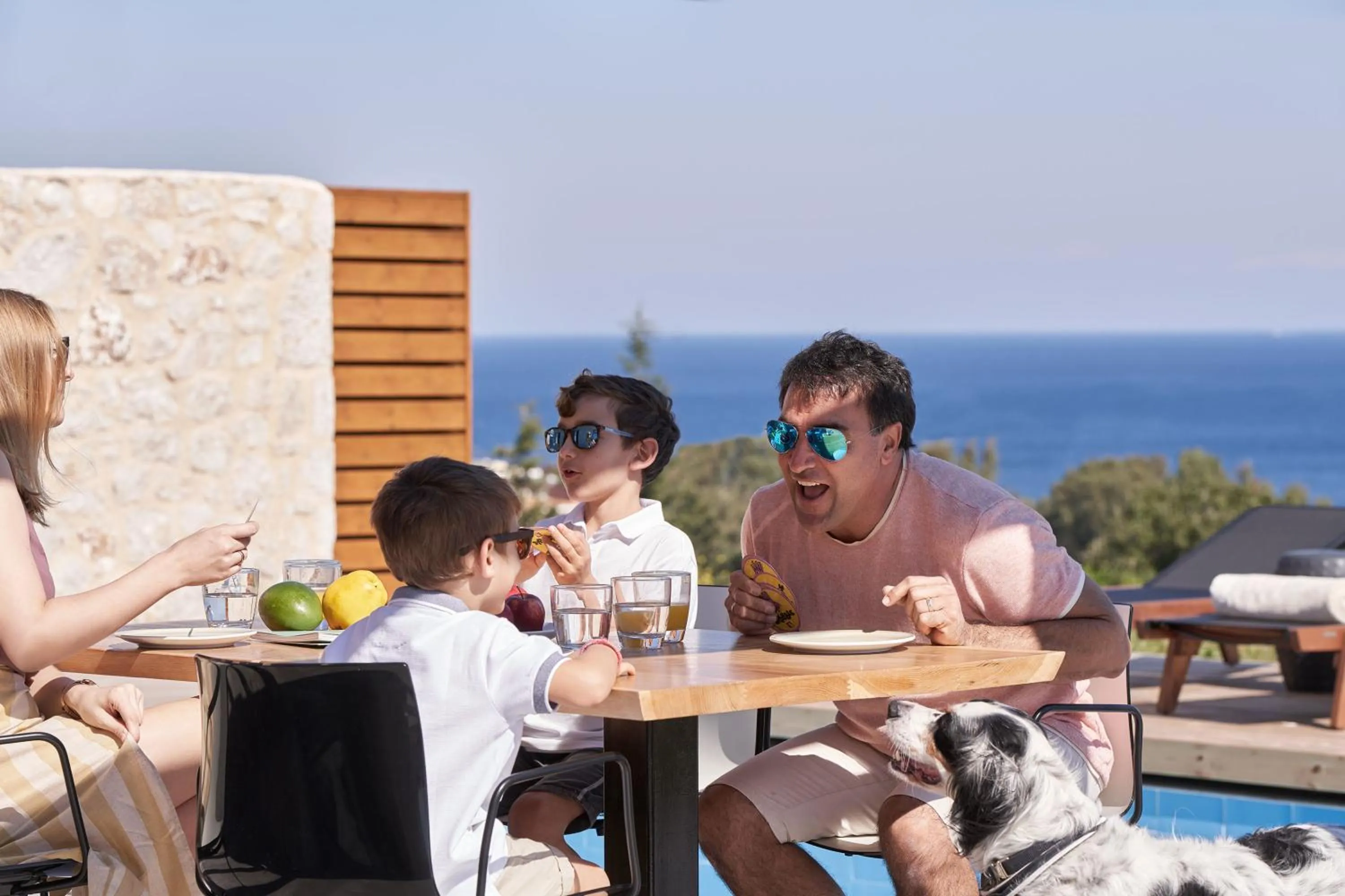 Family in Anar Villas Rhodes