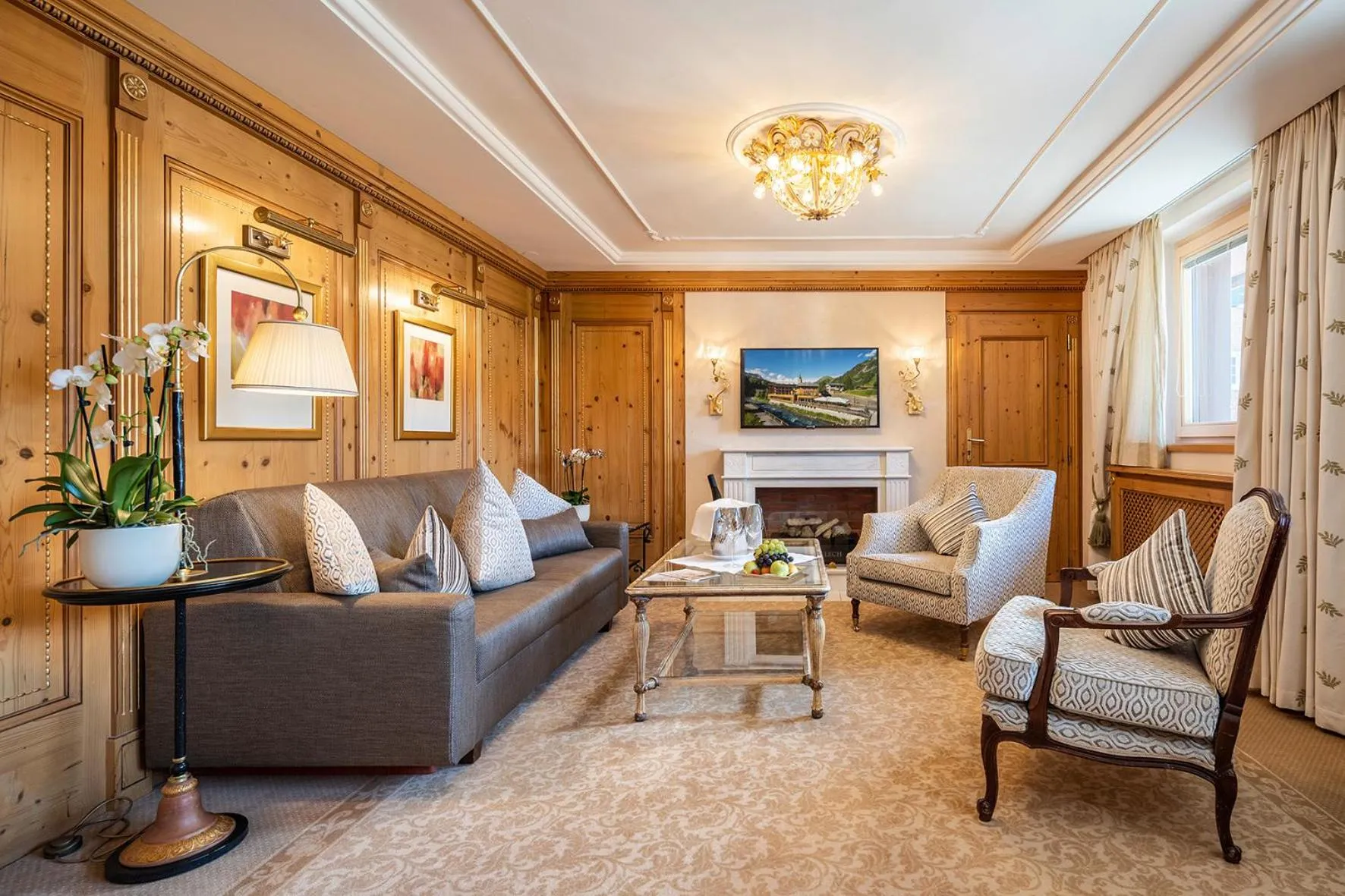 Living room in die Krone von Lech - Romantikhotel - Luxushotel in bester Lage