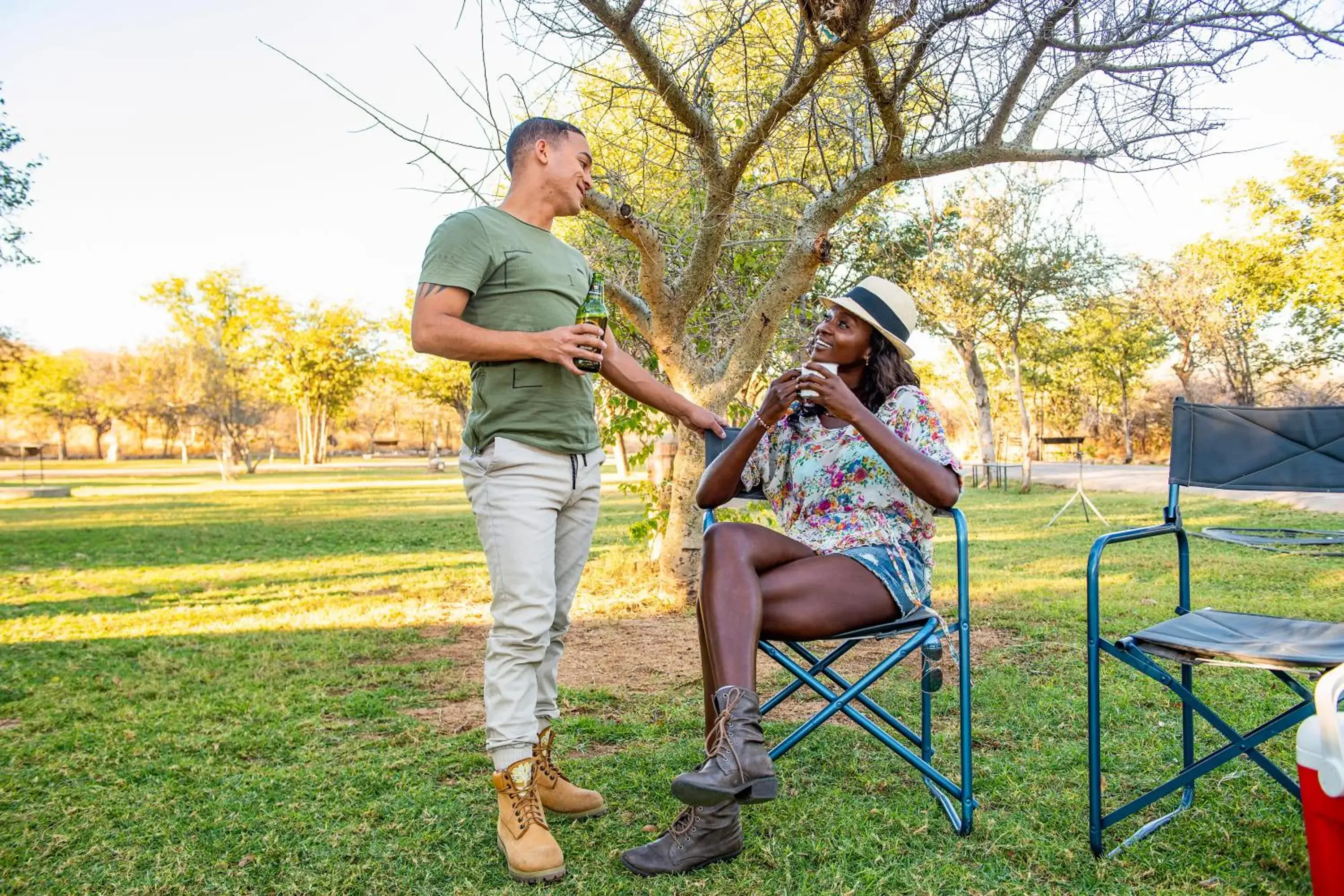 Guests in Etosha Safari Campsite Guests in Etosha Safari Campsite