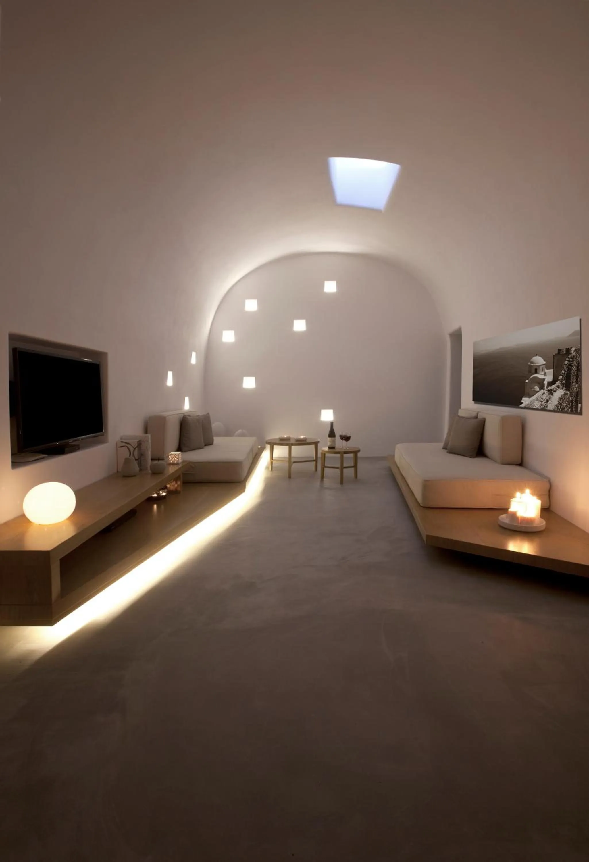 Living room, Bed in Anemolia Villa