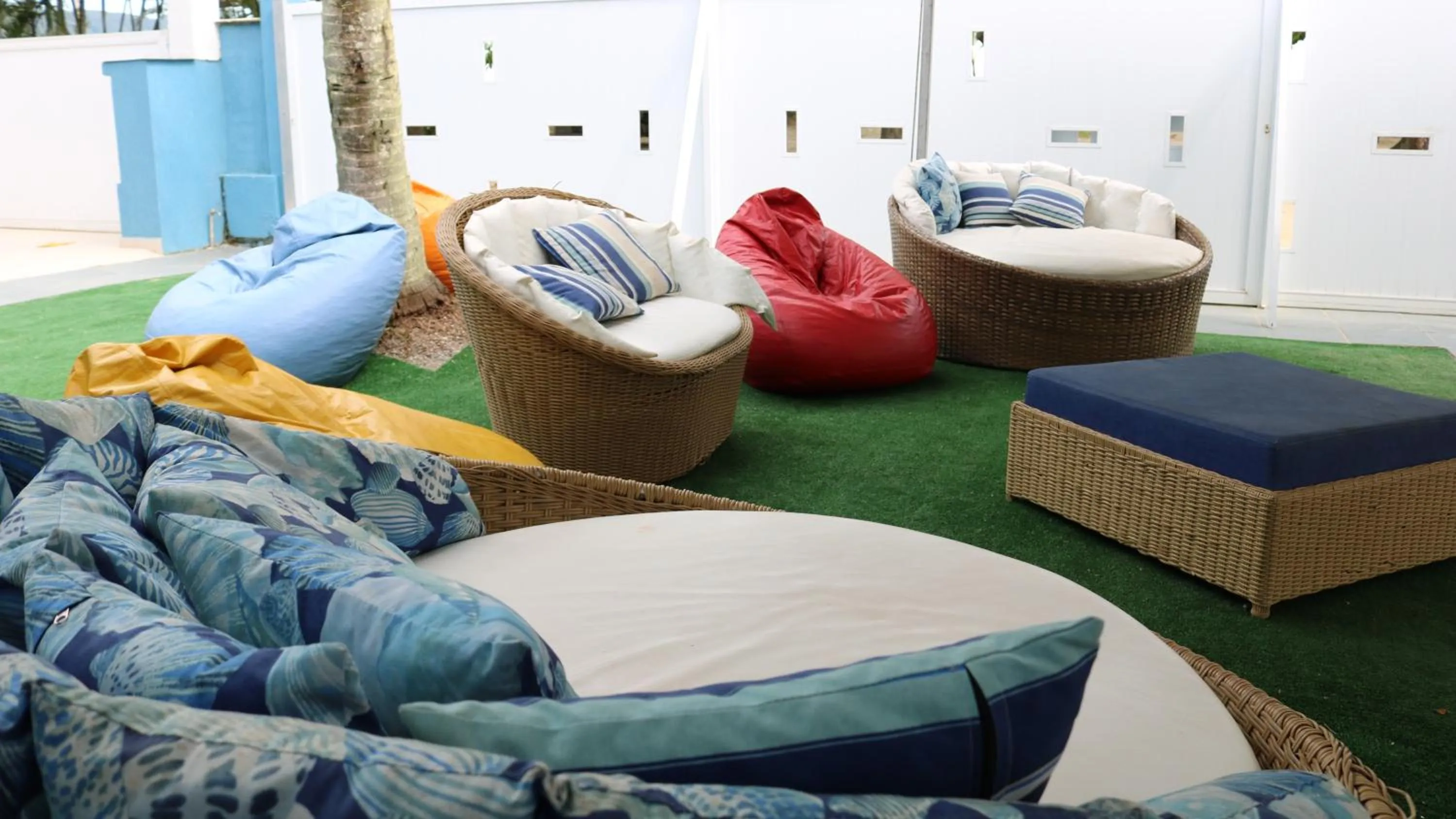 Patio, Bed in Pousada Vistazul - Pé na Areia - Piscina Climatizada