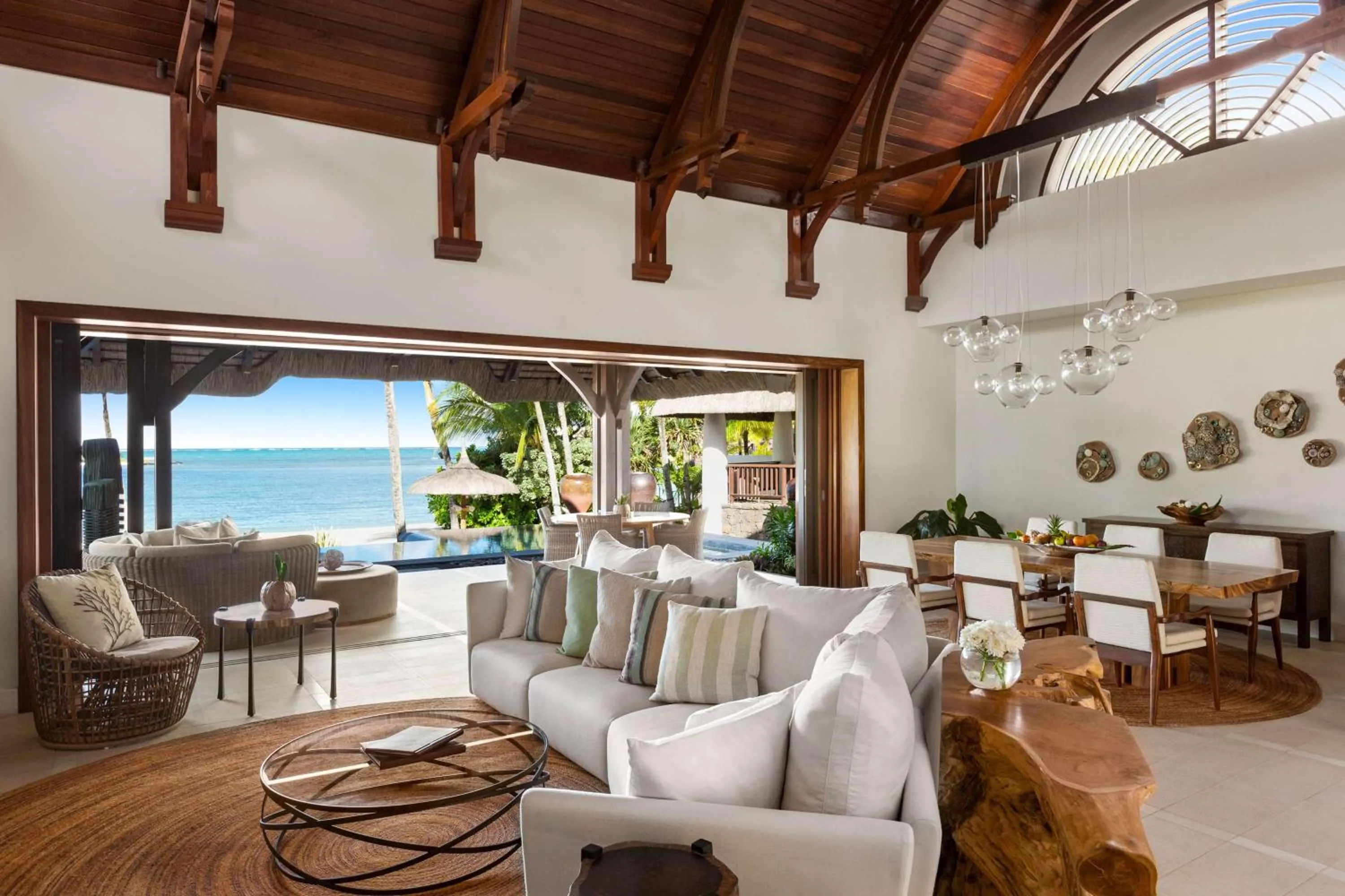Living room in Shangri-La Le Touessrok, Mauritius