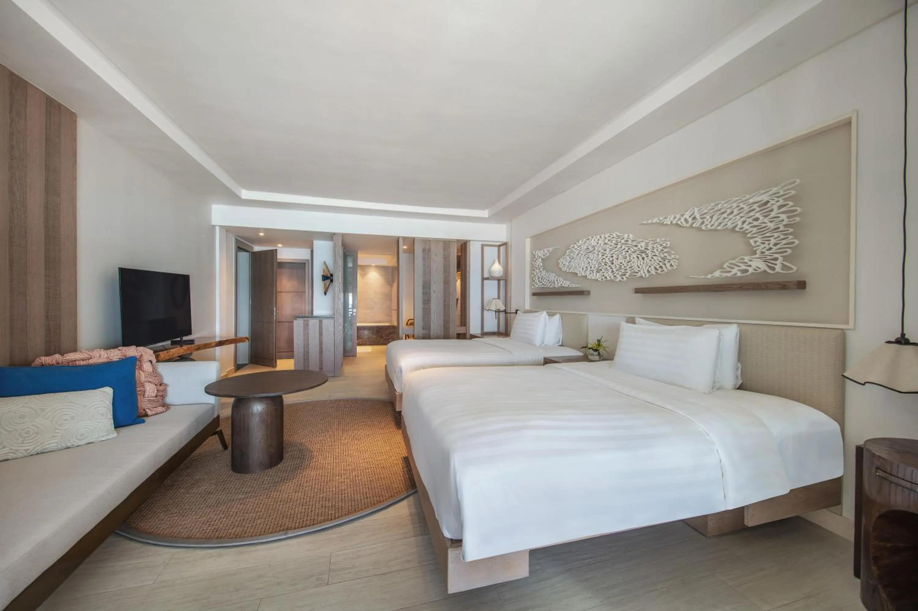 Bed in Shangri-La Le Touessrok, Mauritius