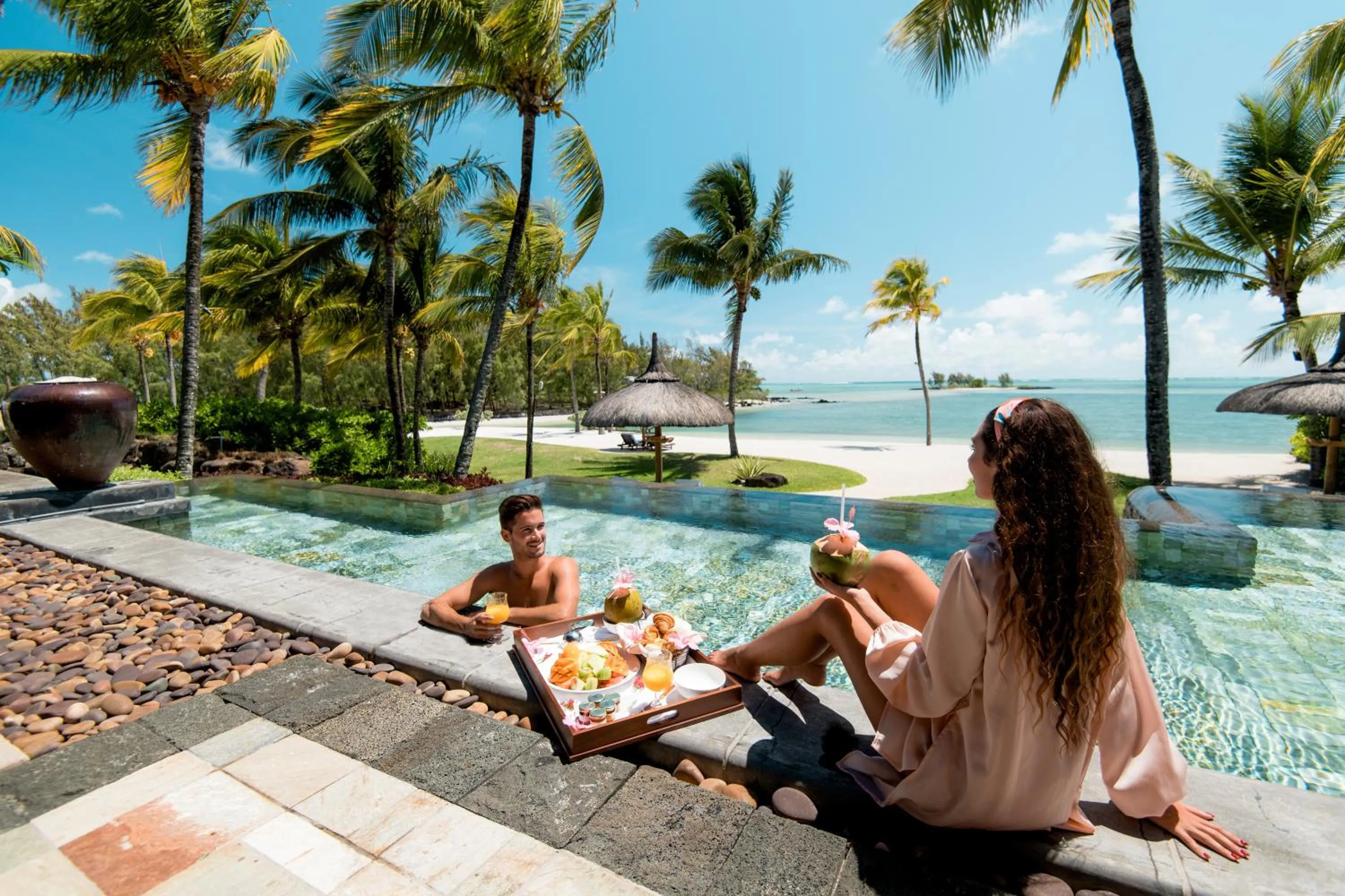 Pool view in Shangri-La Le Touessrok, Mauritius