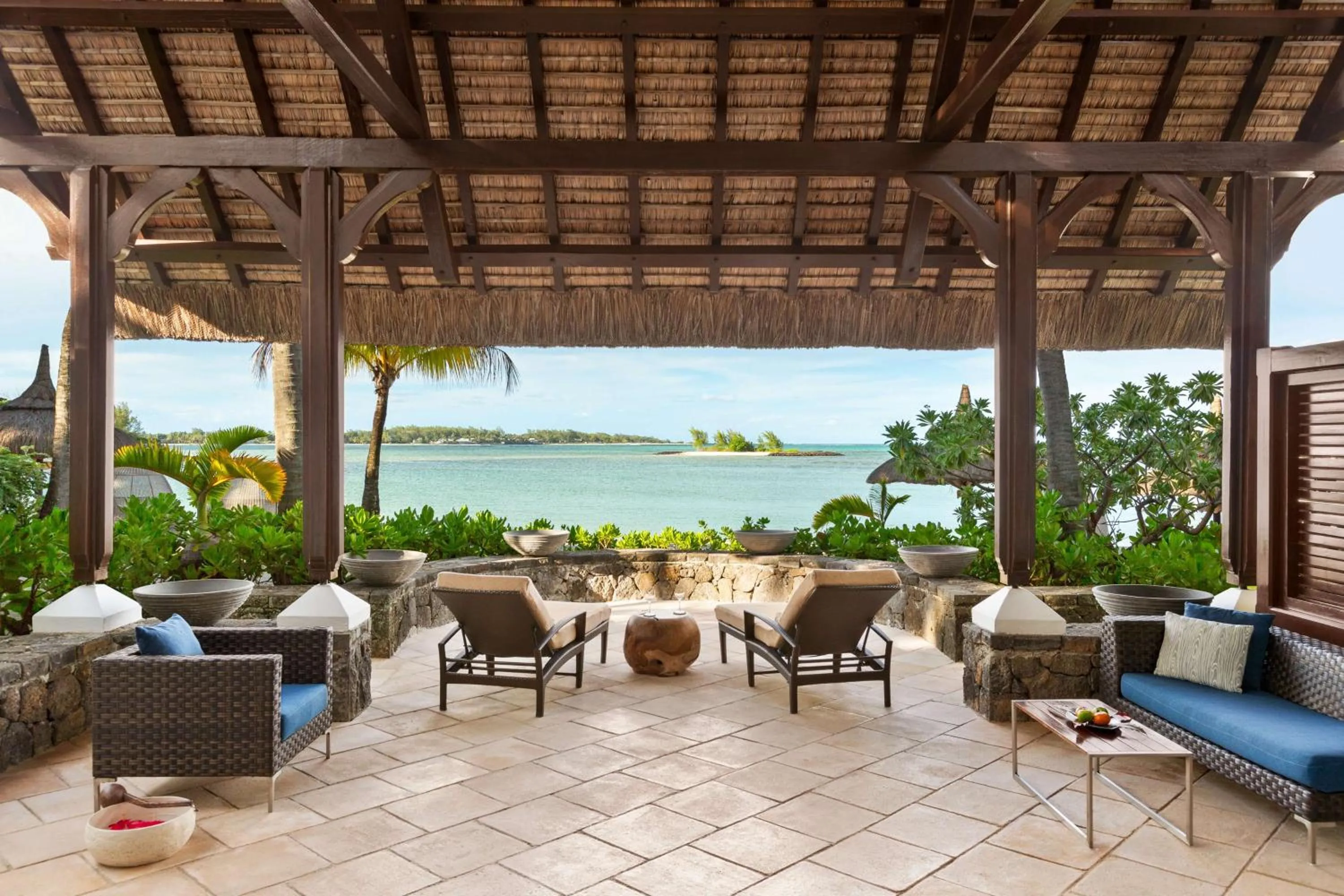 Patio in Shangri-La Le Touessrok, Mauritius