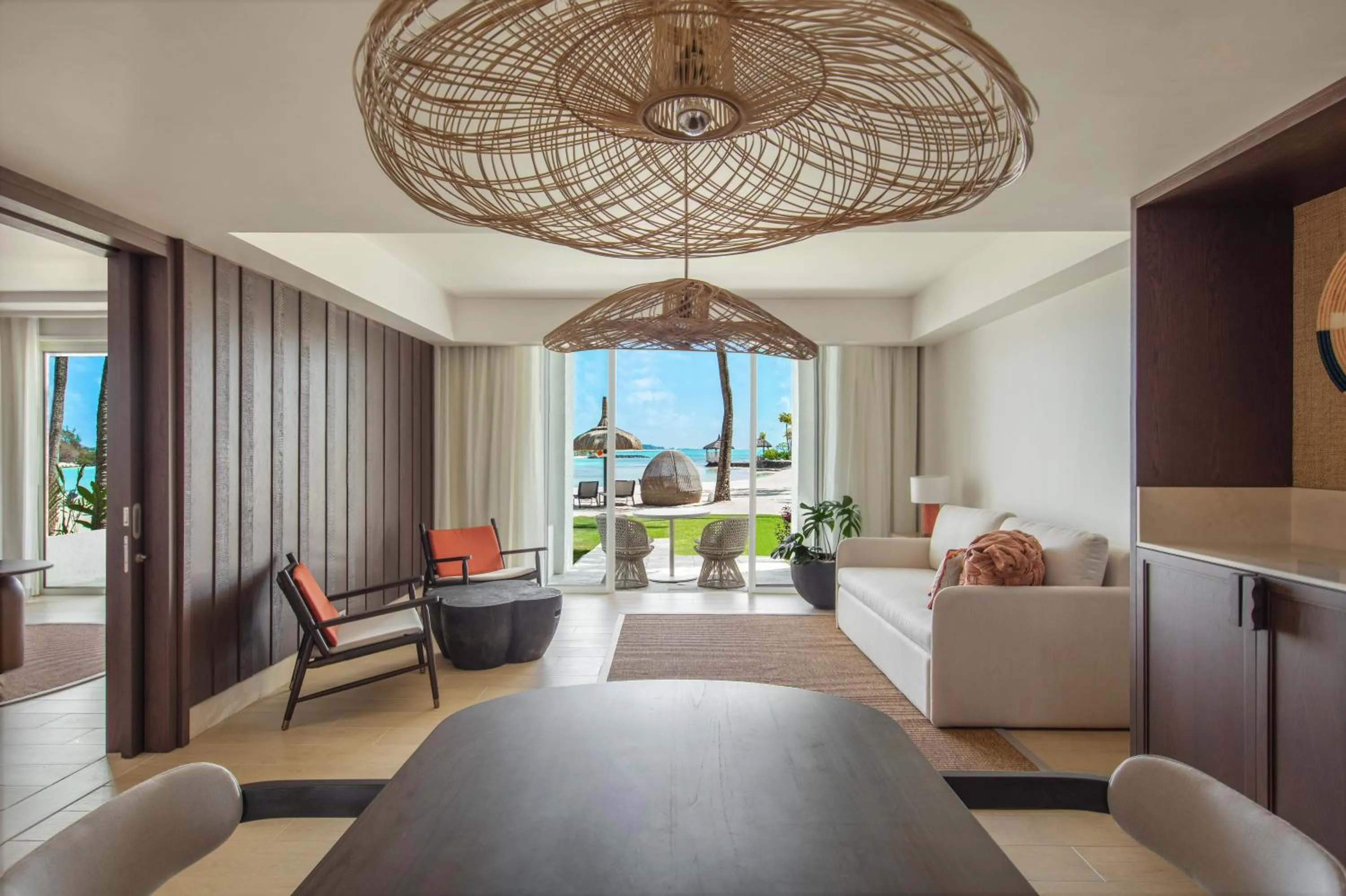 Living room in Shangri-La Le Touessrok, Mauritius