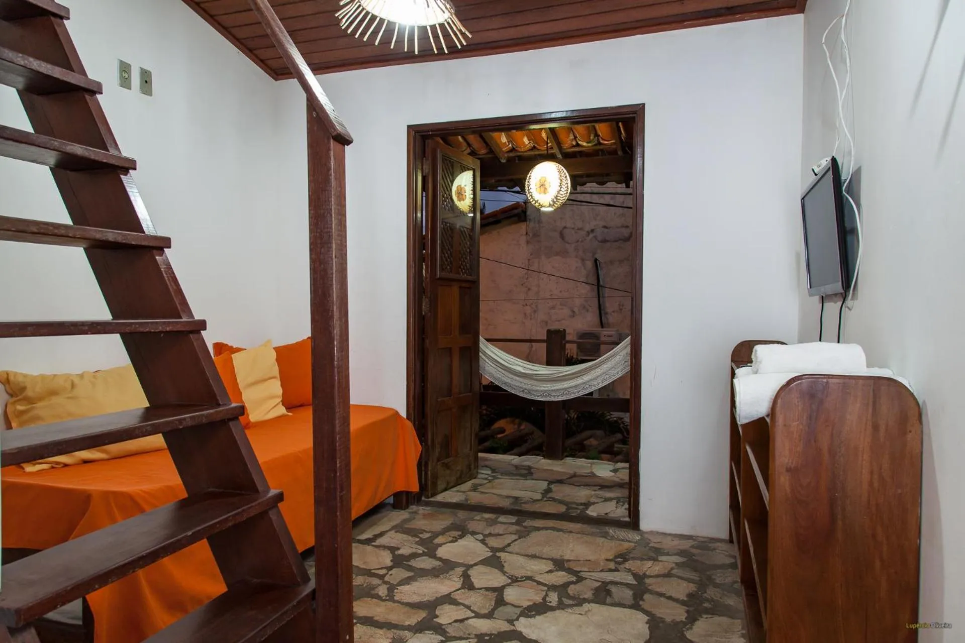 Living room, Bed in Pousada Barra Vento