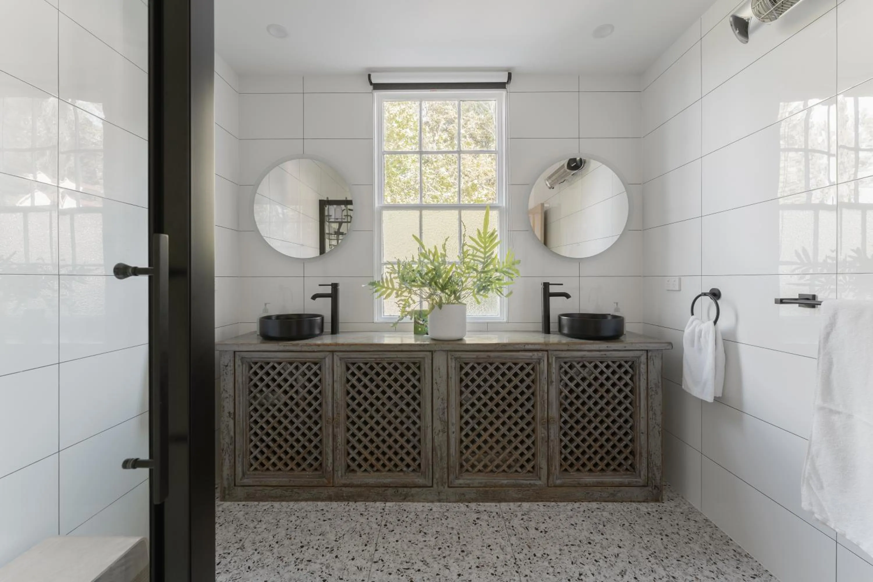 Shower in Derby Bank House- Heritage listed two bedroom old school B&B suite or a self contained cabin