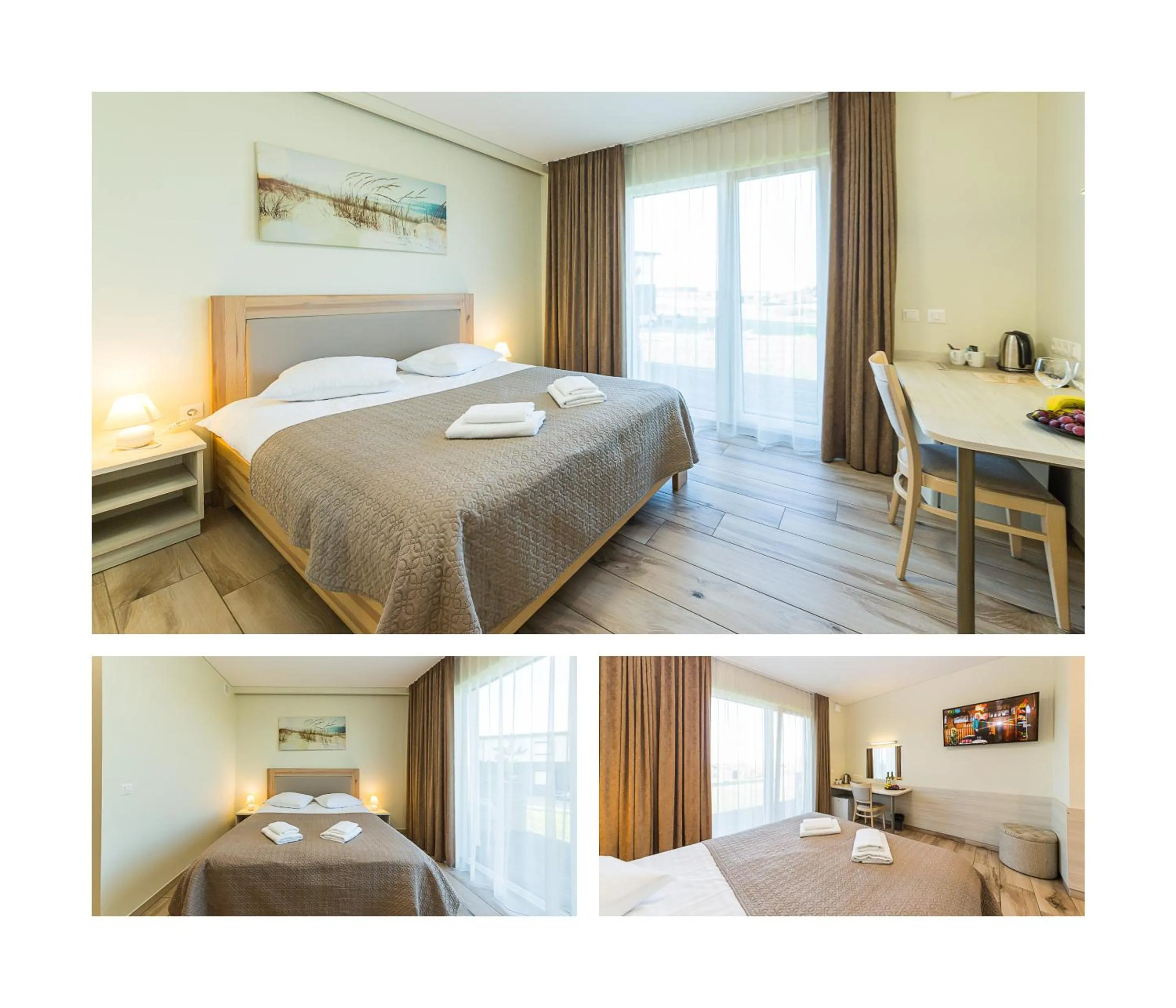 Bed in Motel Panorama