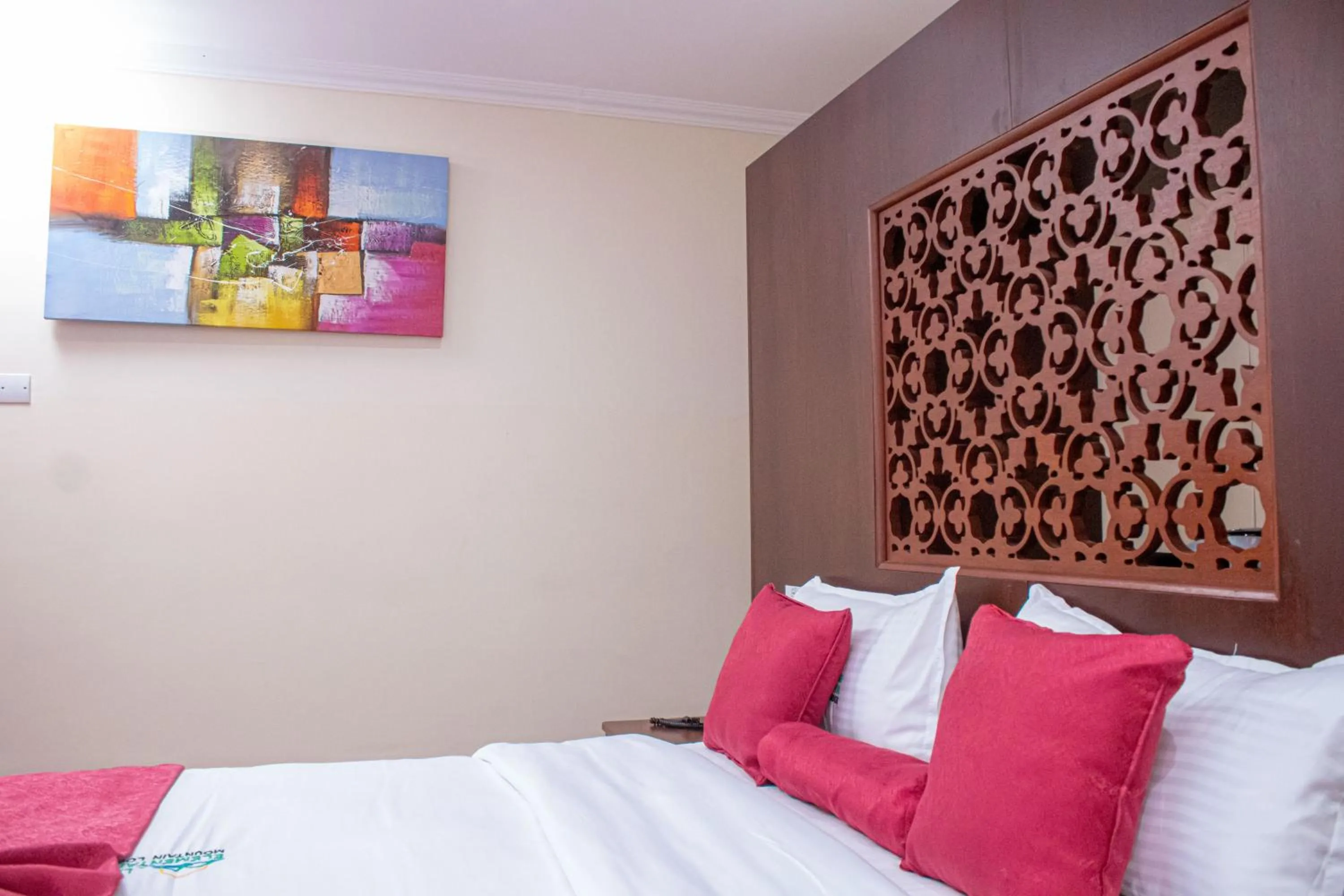 Bed in Lake Elementaita Mountain Lodge