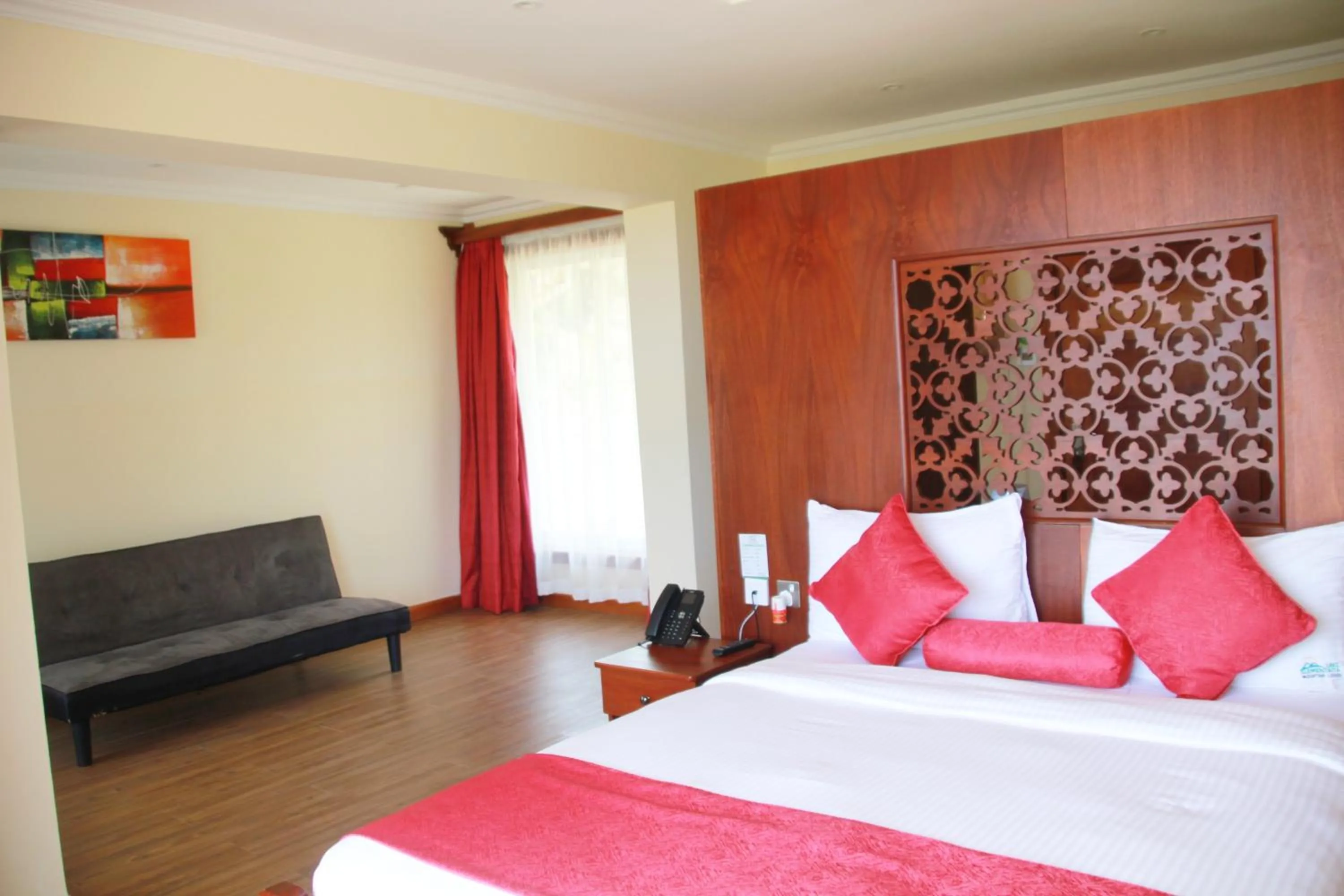 Bed in Lake Elementaita Mountain Lodge