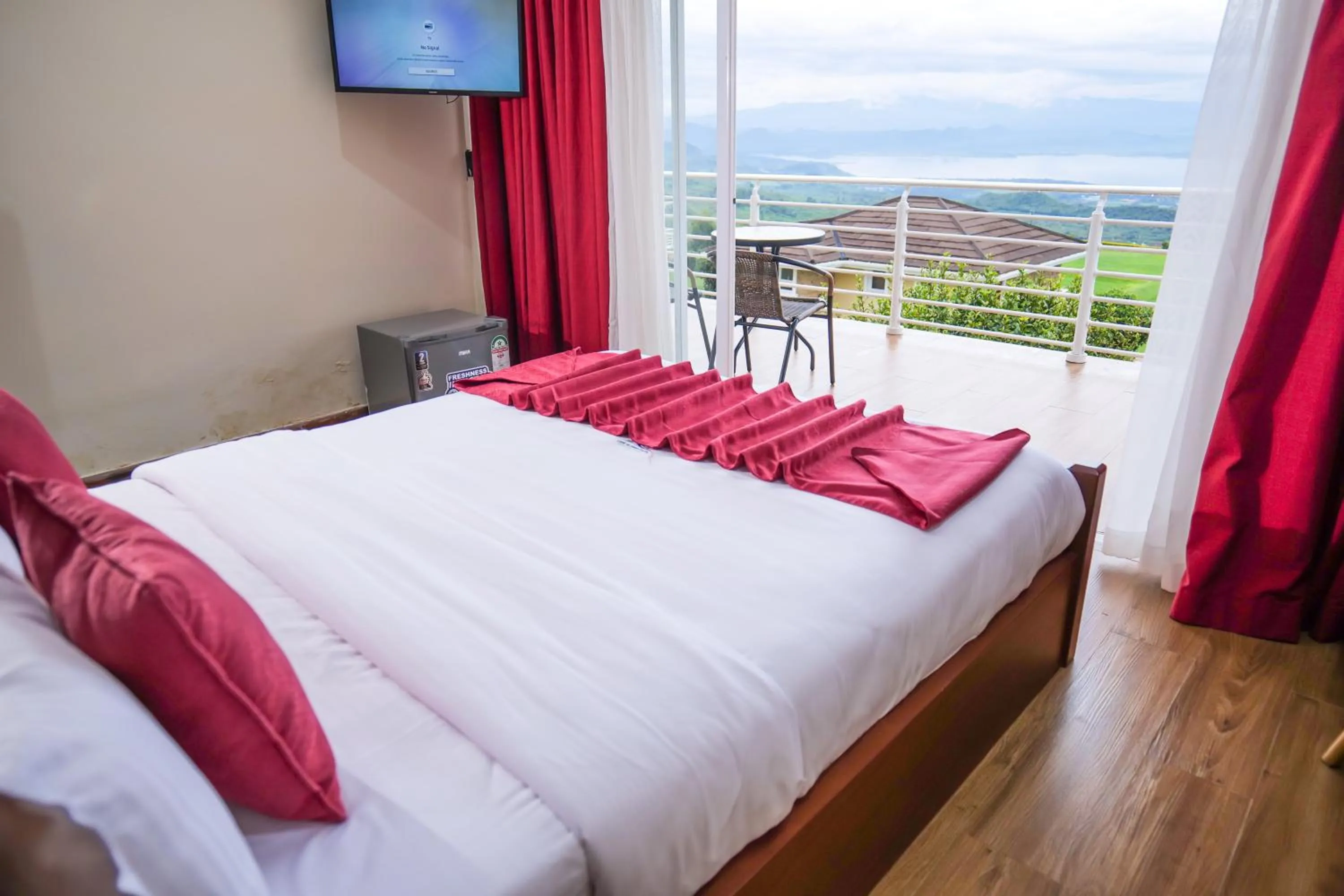 Bed in Lake Elementaita Mountain Lodge