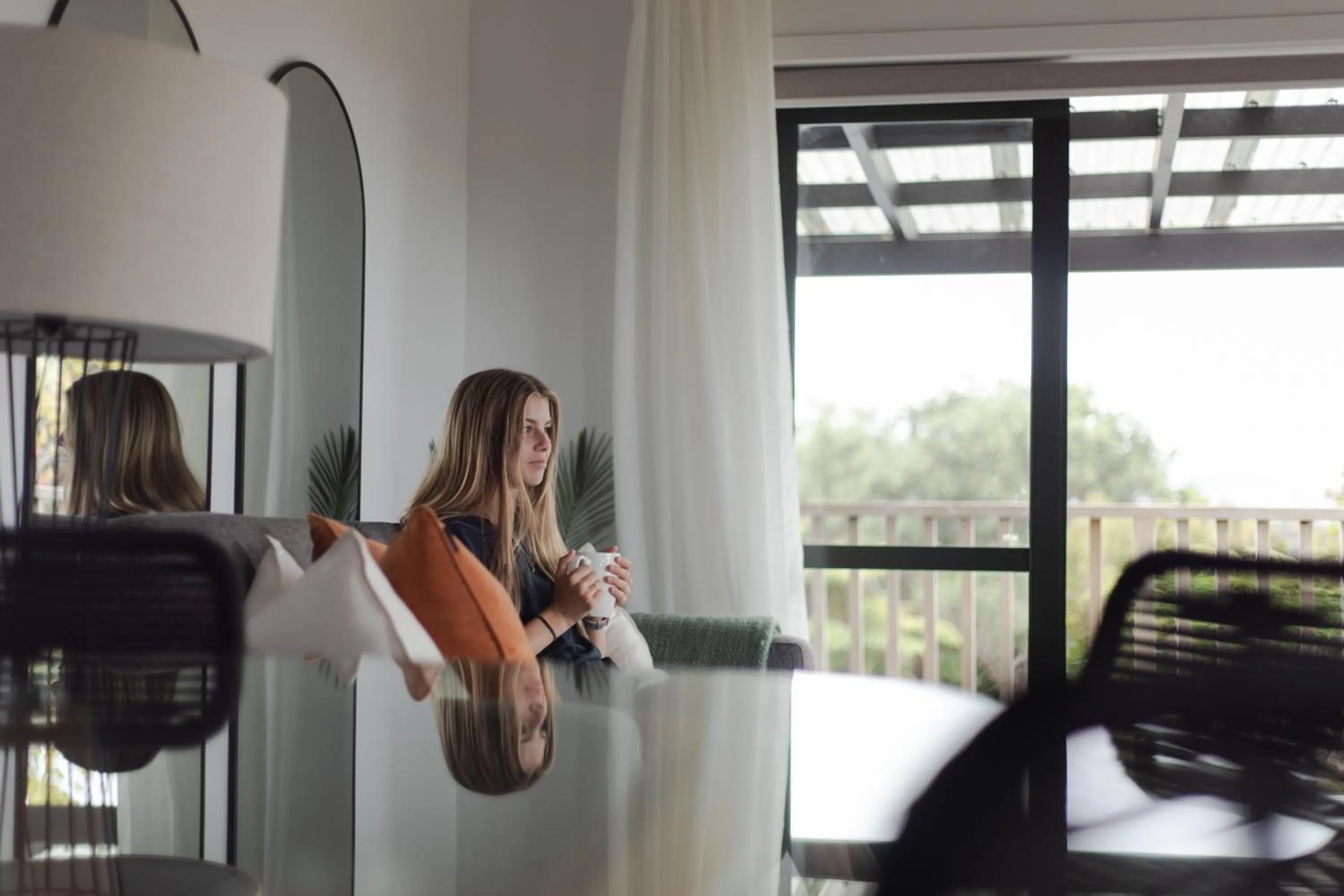 Living room in Tui & Nikau Cabins