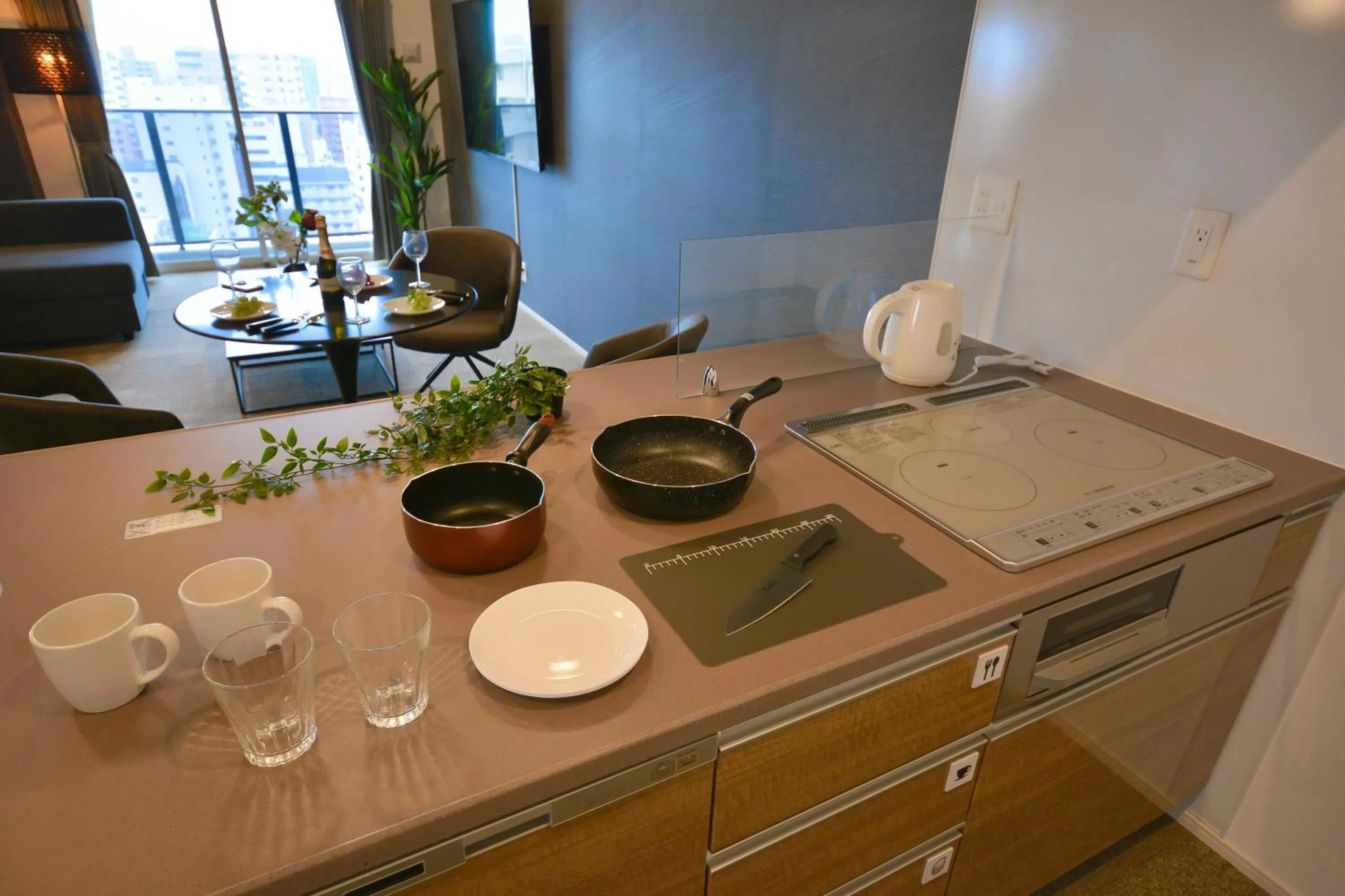 Kitchen or kitchenette in The Grand Residence Hotel Tenjin